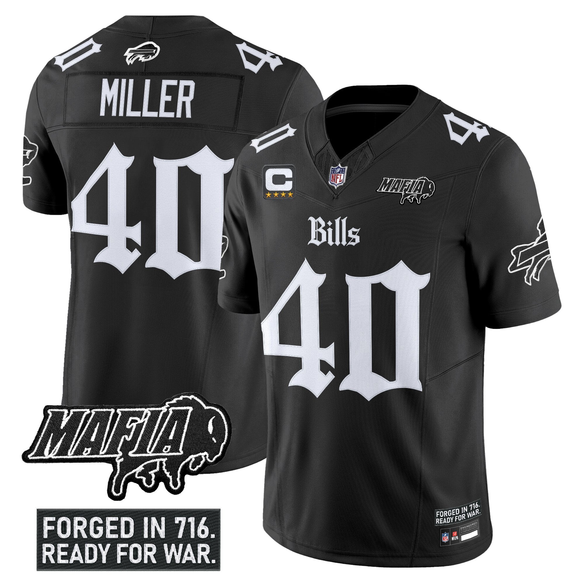 Men's Buffalo Bills 'Gothic Cold Front Edition' Vapor Limited Jersey V2 - All Stitched