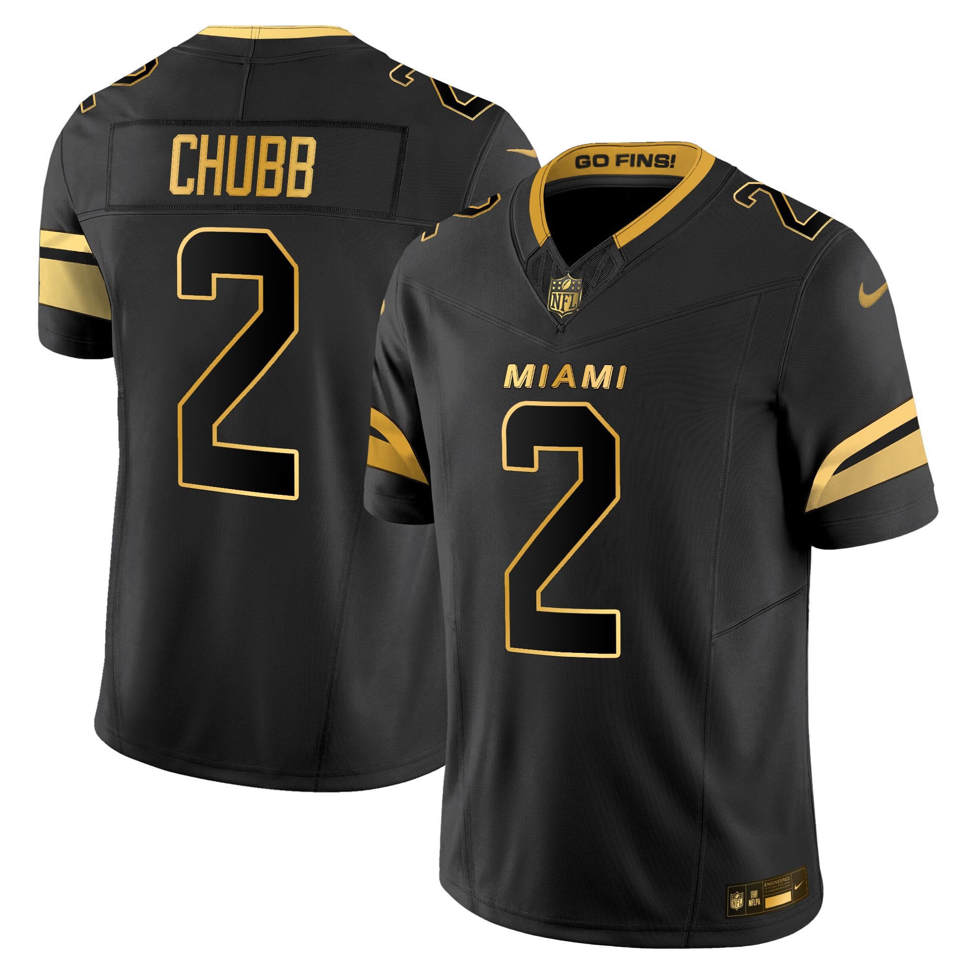 Men's Miami Dolphins 2025 "Rivalries" Gold Vapor Limited Jersey - All Stitched