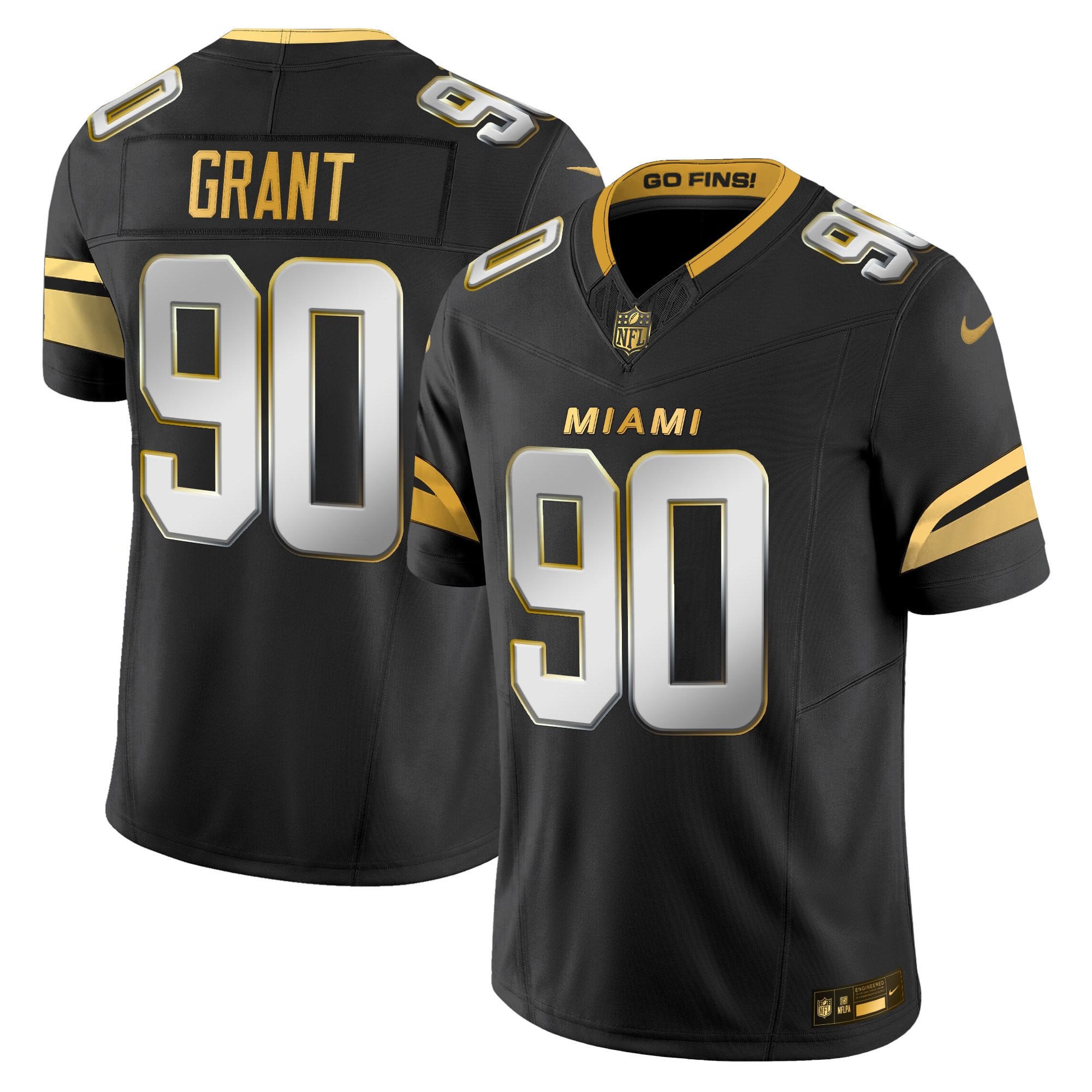 Men's Miami Dolphins 2025 "Rivalries" Gold Vapor Limited Jersey - All Stitched