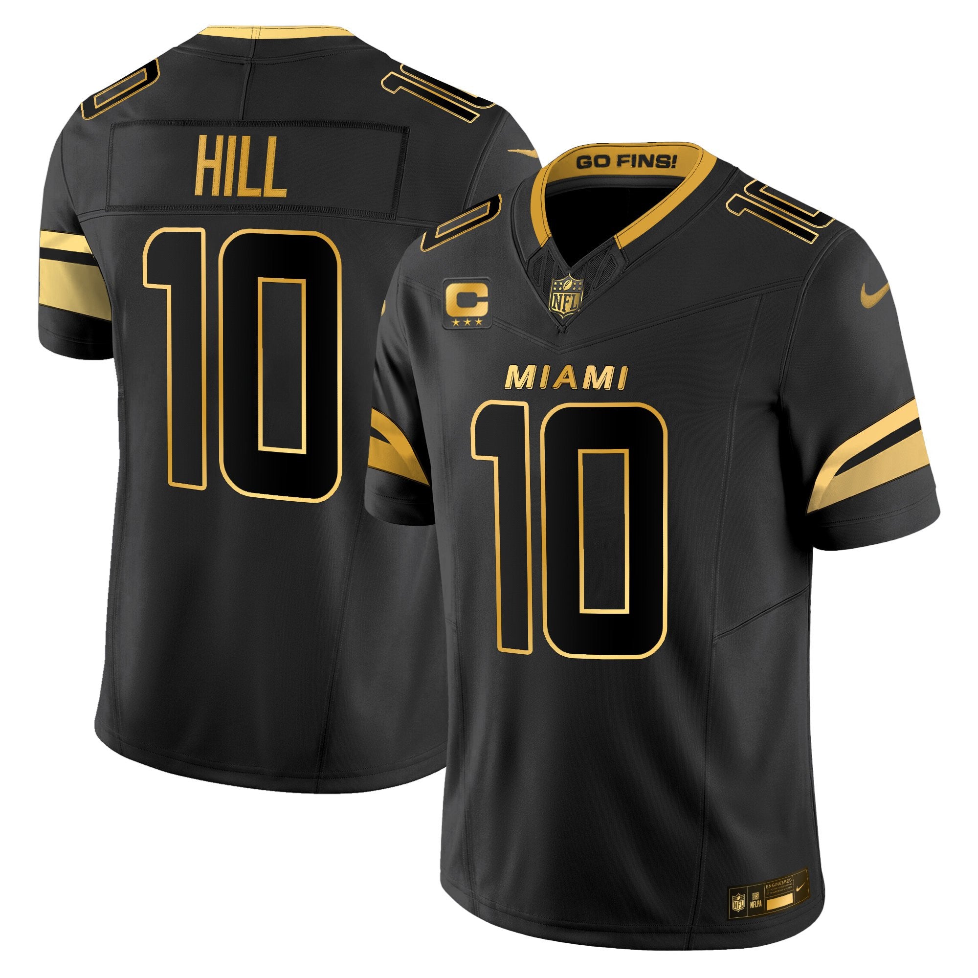 Men's Miami Dolphins 2025 "Rivalries" Gold Vapor Limited Jersey - All Stitched