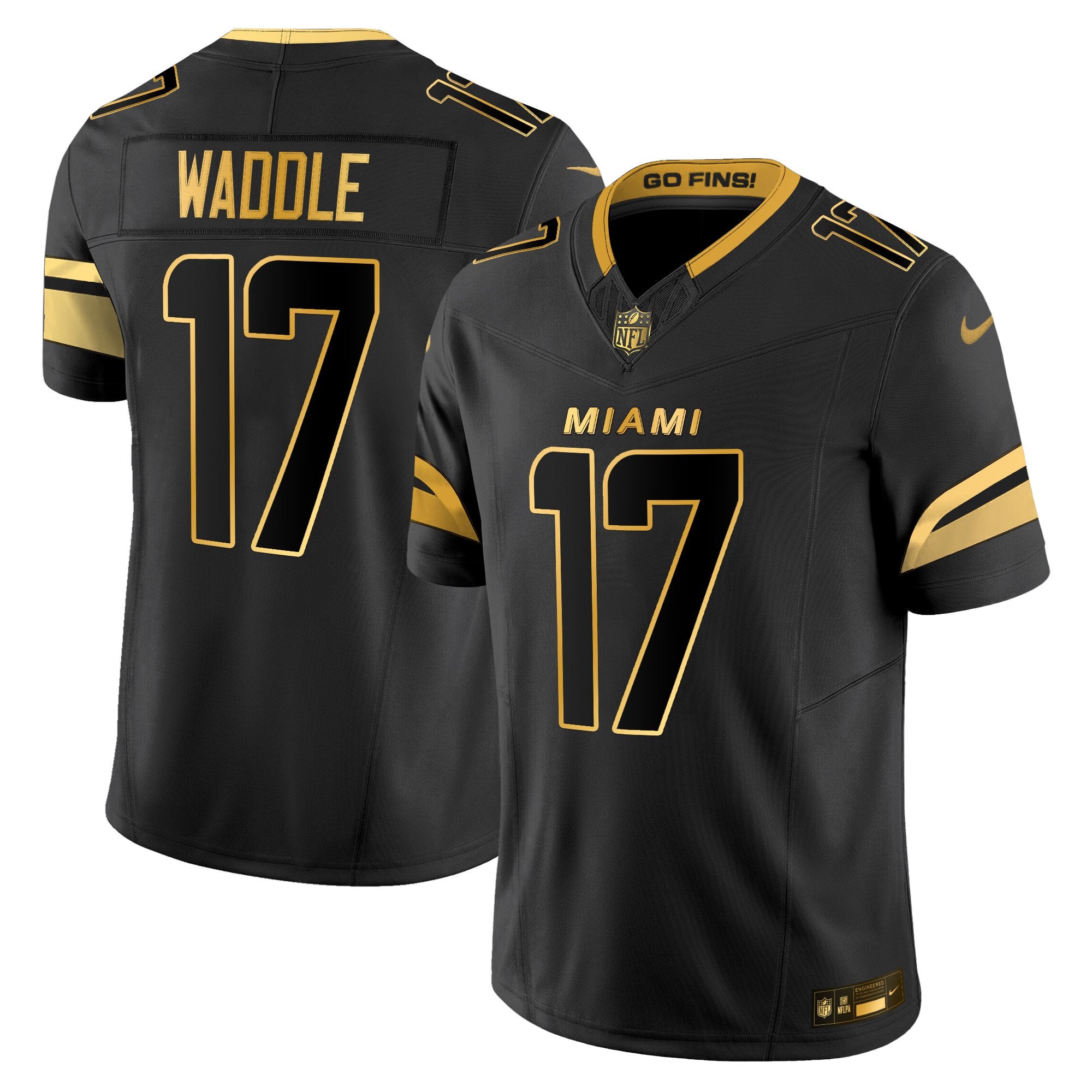 Men's Miami Dolphins 2025 "Rivalries" Gold Vapor Limited Jersey - All Stitched