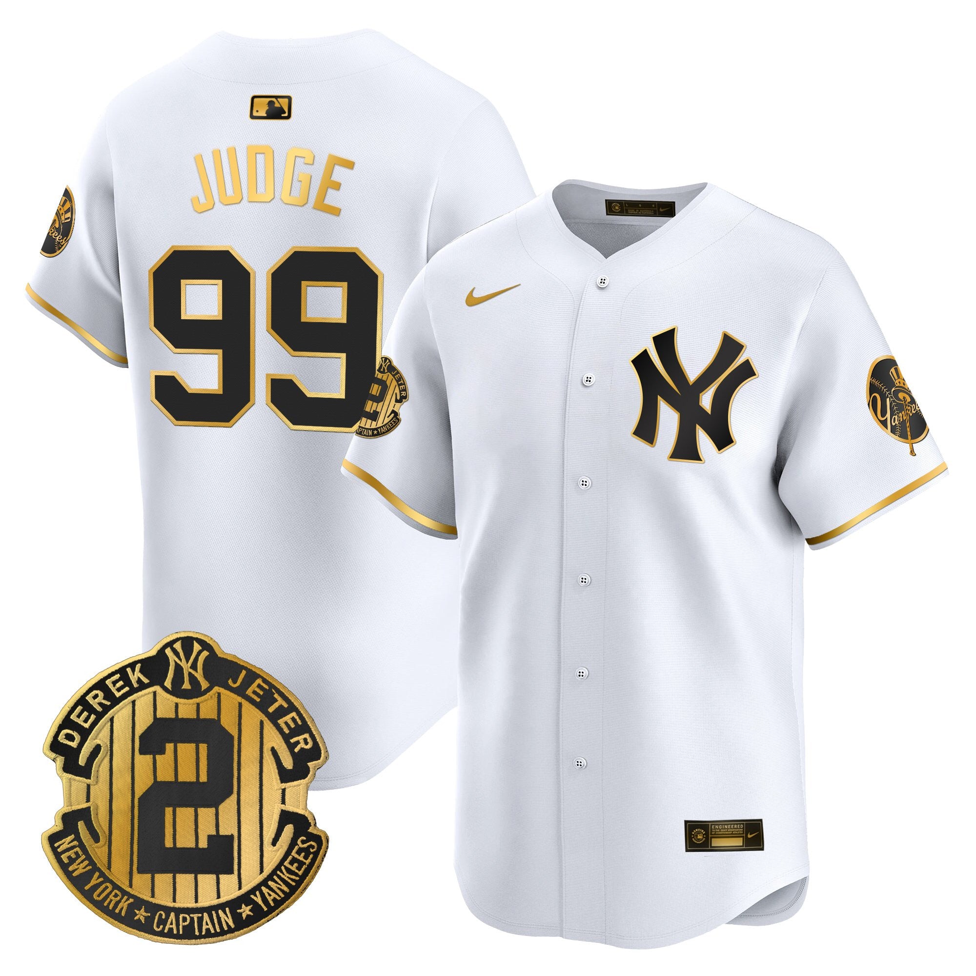 Men's New York Yankees Throwback Vapor Premier Limited Jersey - Derek Jeter Patch - All Stitched