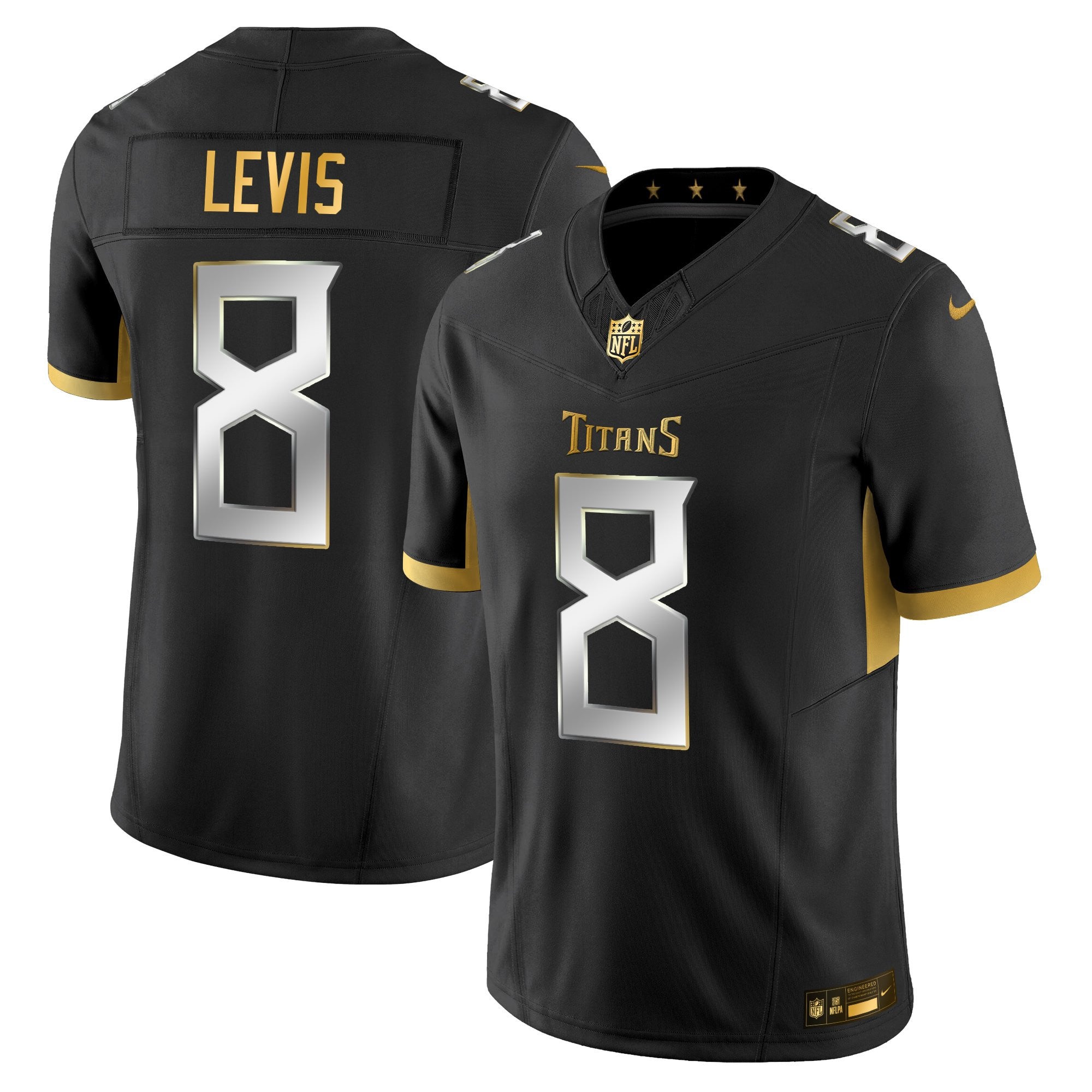 Men's Tennessee Titans 2025 Gold Vapor Limited Jersey - All Stitched