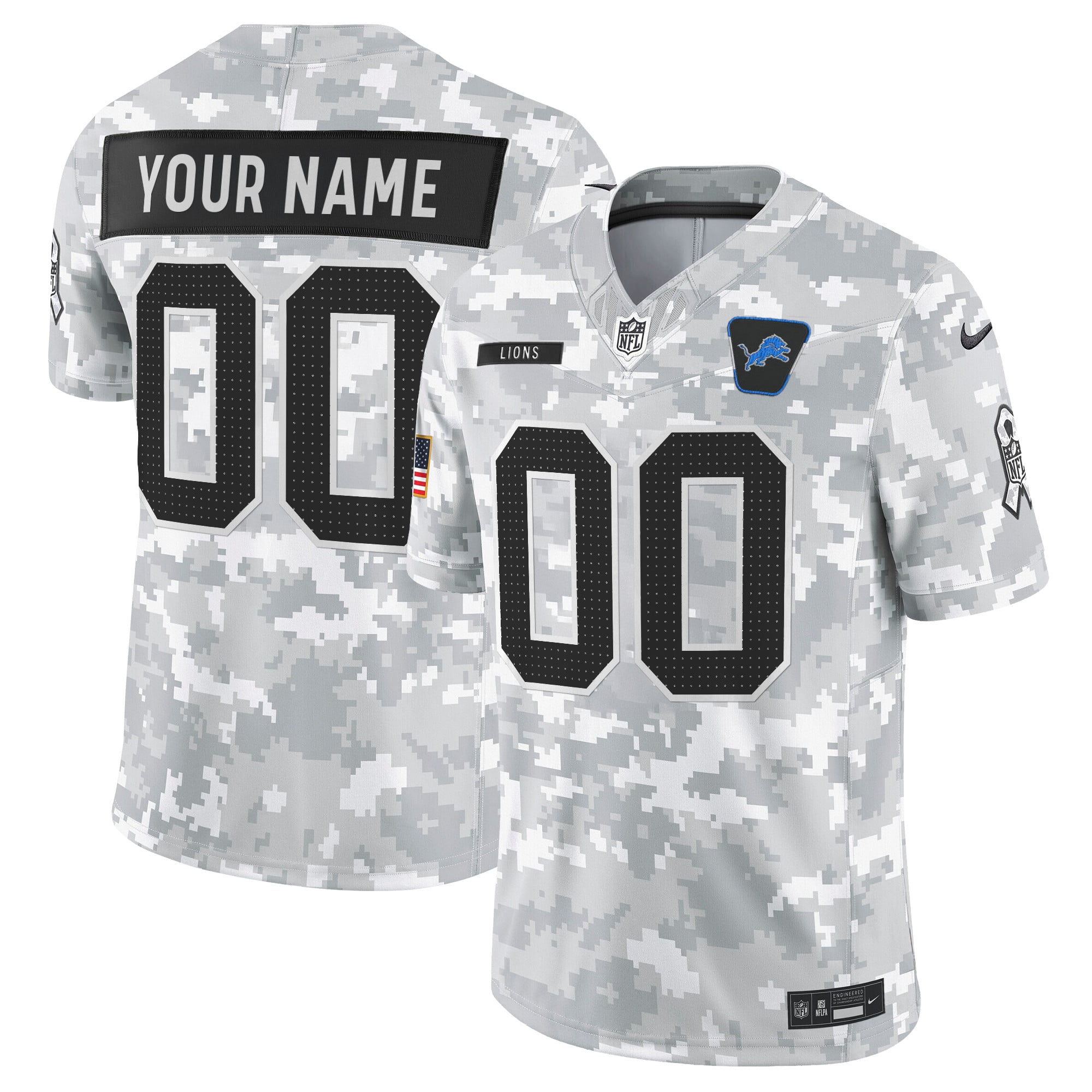 Detroit Lions 2025 Salute to Service Vapor Limited Custom Jersey - All Stitched