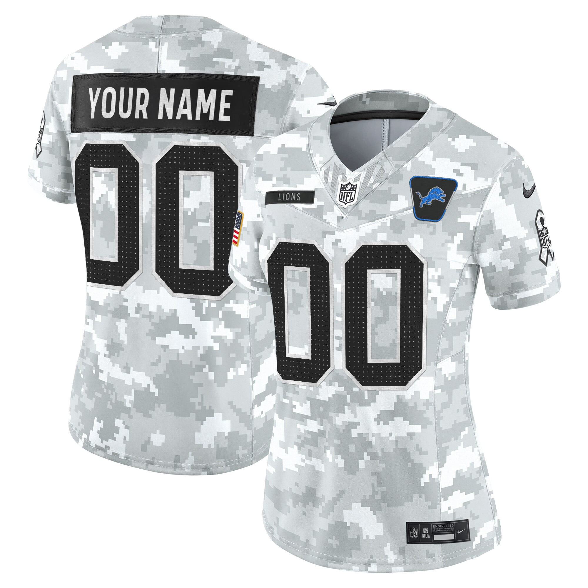 Detroit Lions 2025 Salute to Service Vapor Limited Custom Jersey - All Stitched
