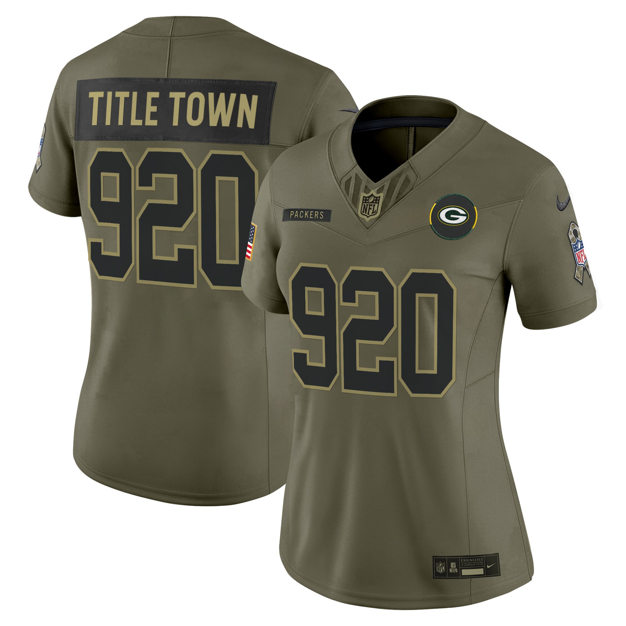 Women's Green Bay Packers 2025 Salute to Service Vapor Limited Jersey - All Stitched
