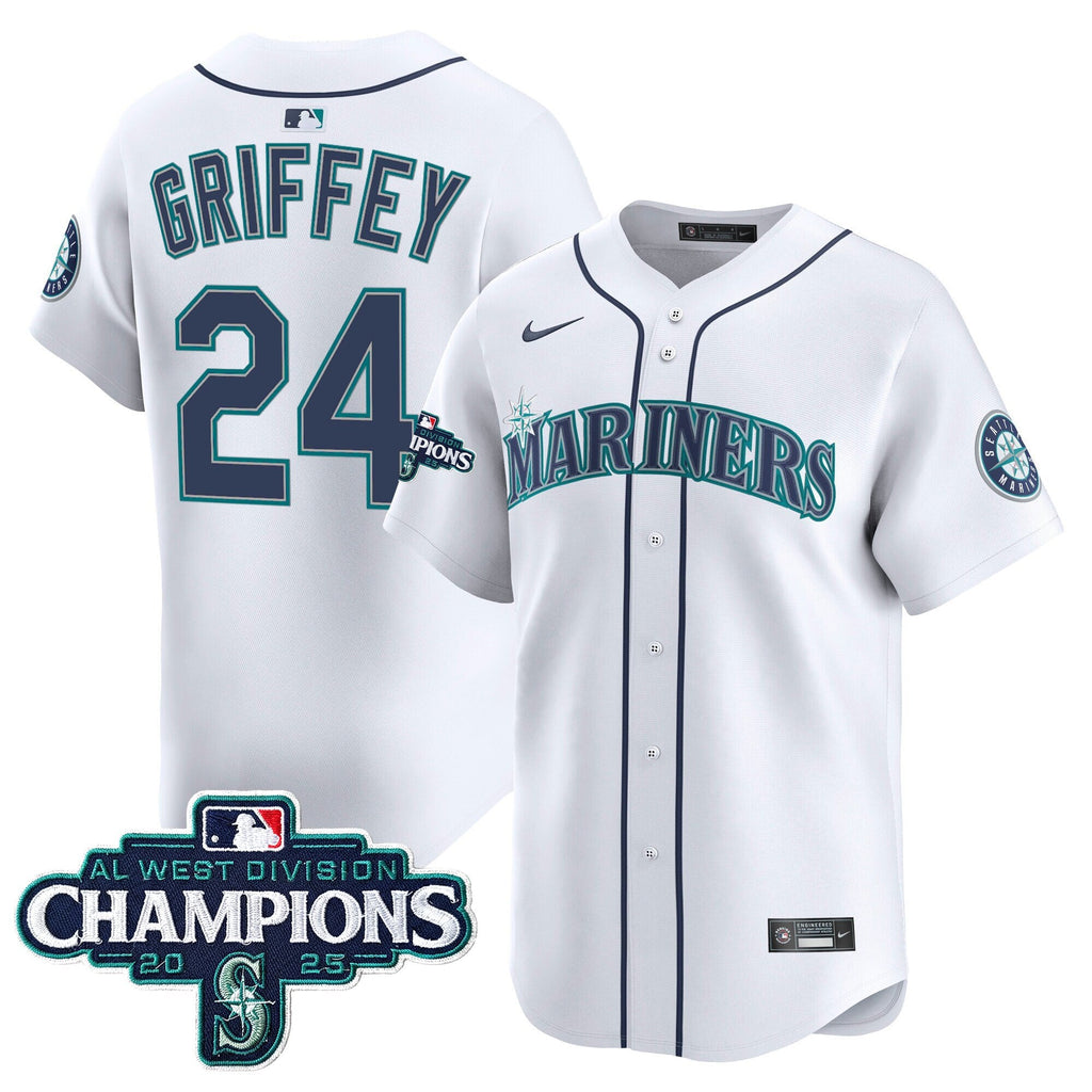 Men's Seattle Mariners 2025 AL West Division Champions Vapor Premier Jersey - All Stitched