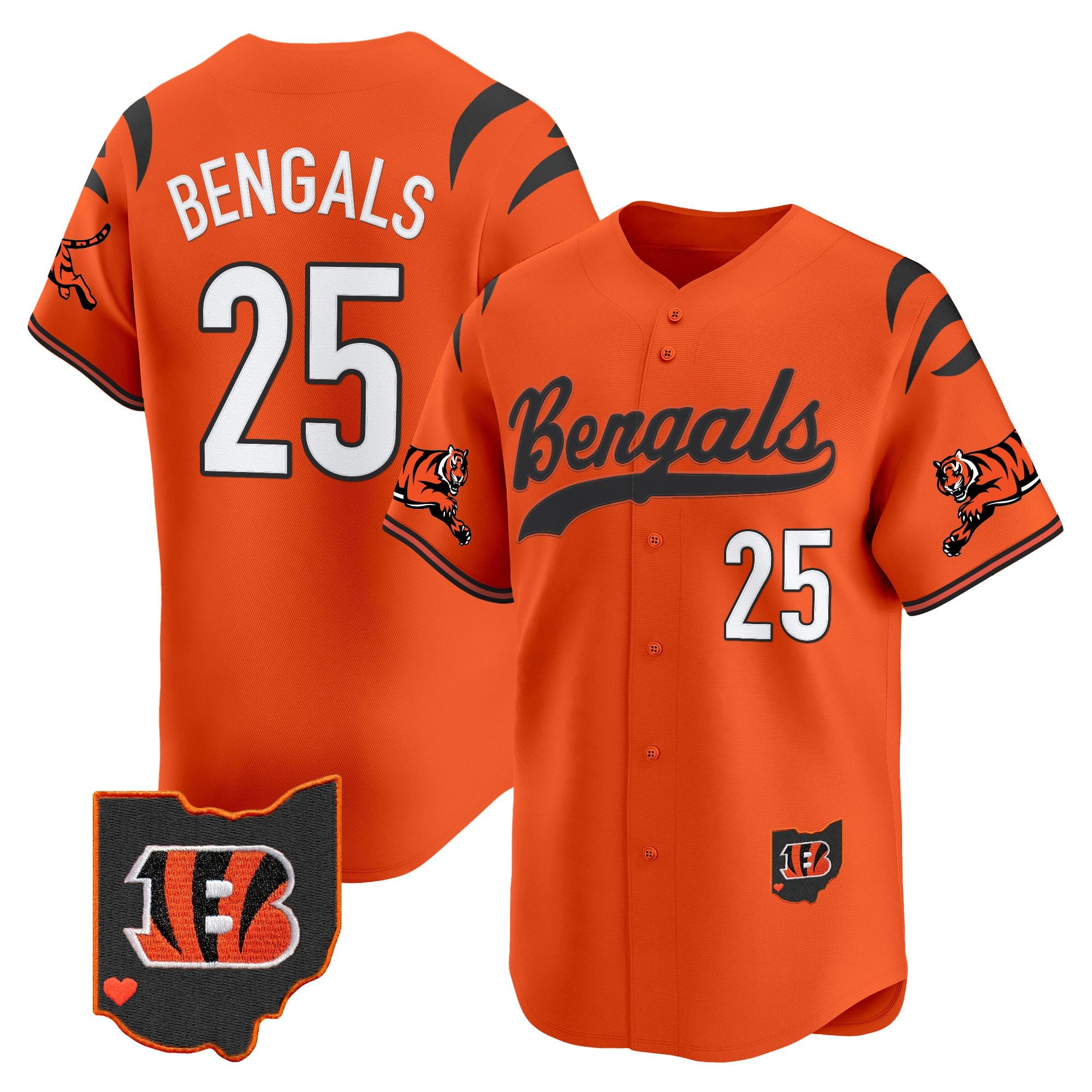 Men's Cincinnati Bengals 2025 Vapor Limited Baseball Jersey V2 - All Stitched