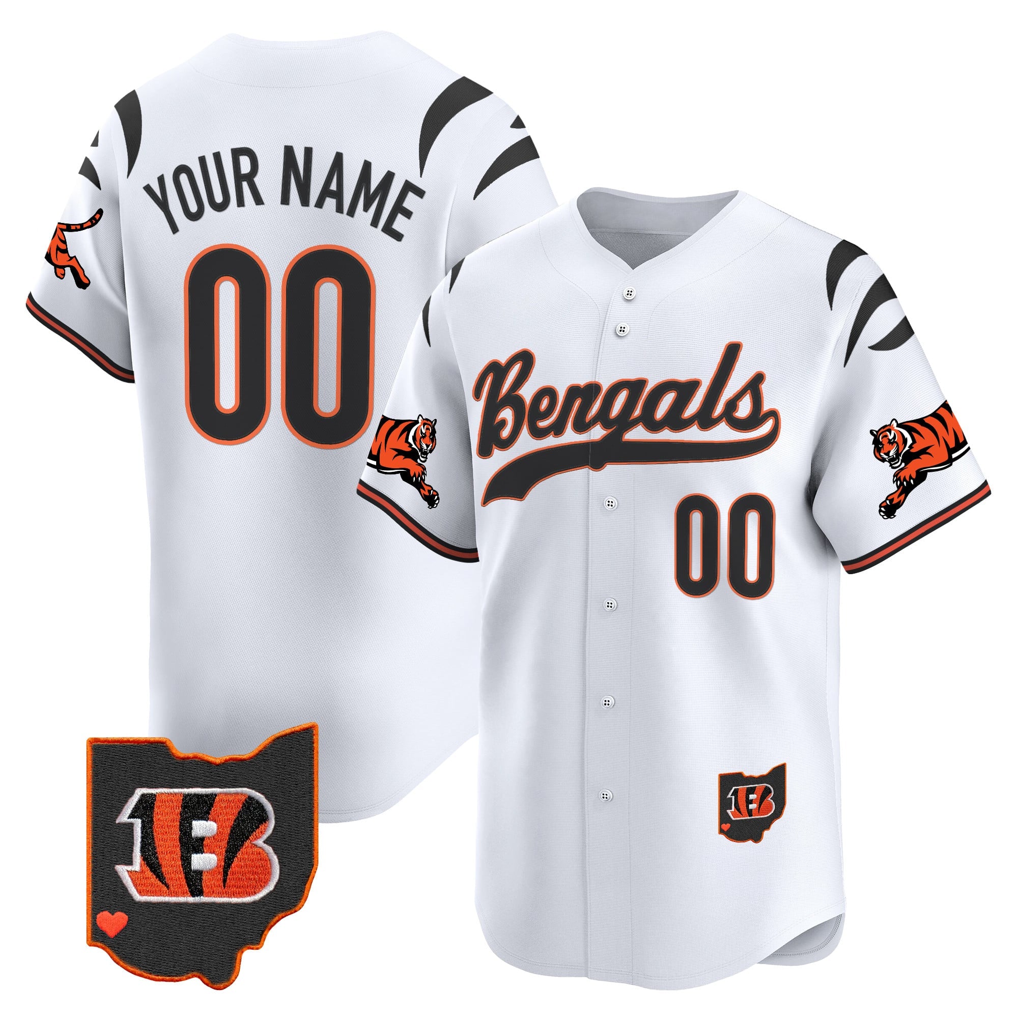 Cincinnati Bengals 2025 Vapor Limited Baseball Custom Jersey V2 - All Stitched