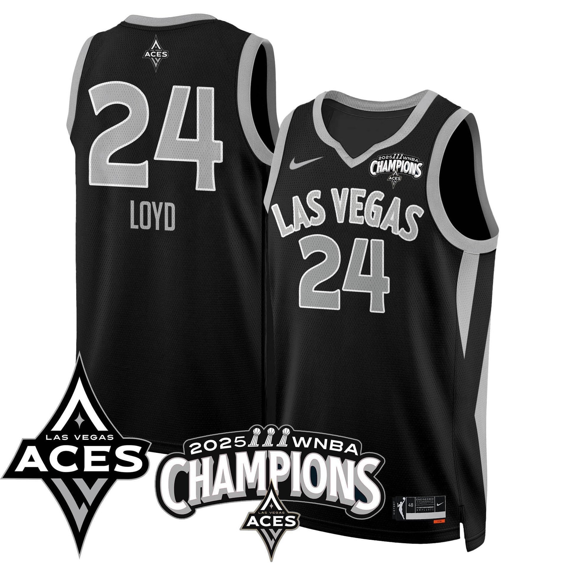 Men's Las Vegas Aces 2025 WNBA Championship Jersey - All Stitched