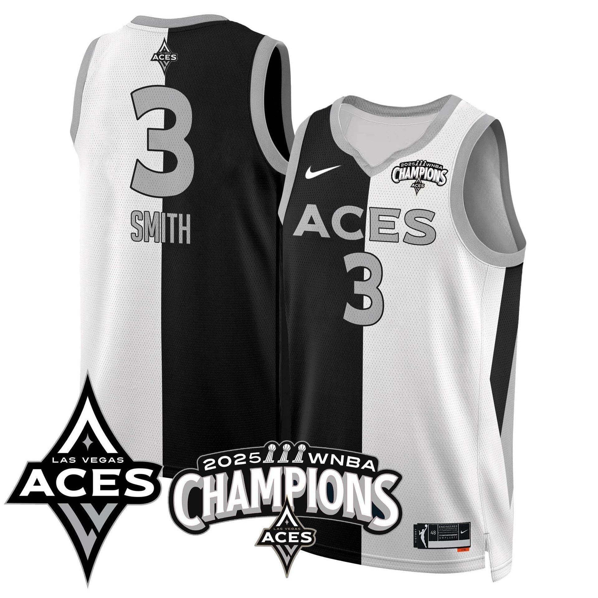 Men's Las Vegas Aces 2025 WNBA Championship Jersey - All Stitched