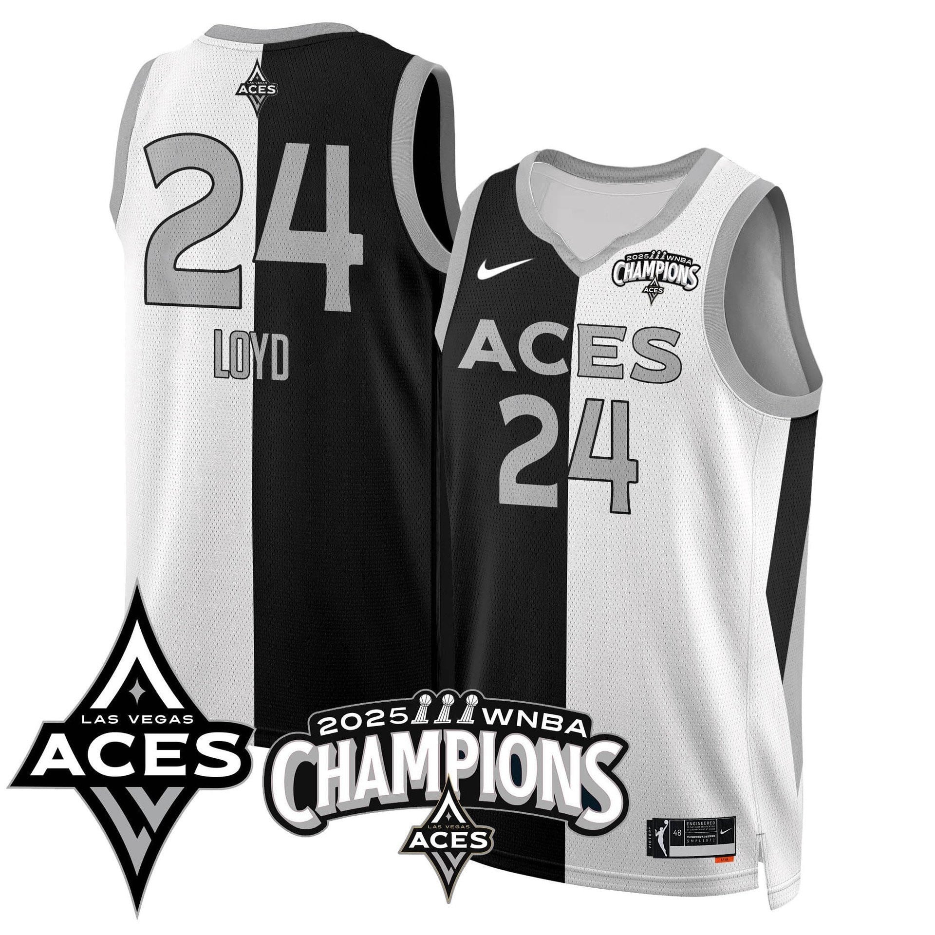 Men's Las Vegas Aces 2025 WNBA Championship Jersey - All Stitched