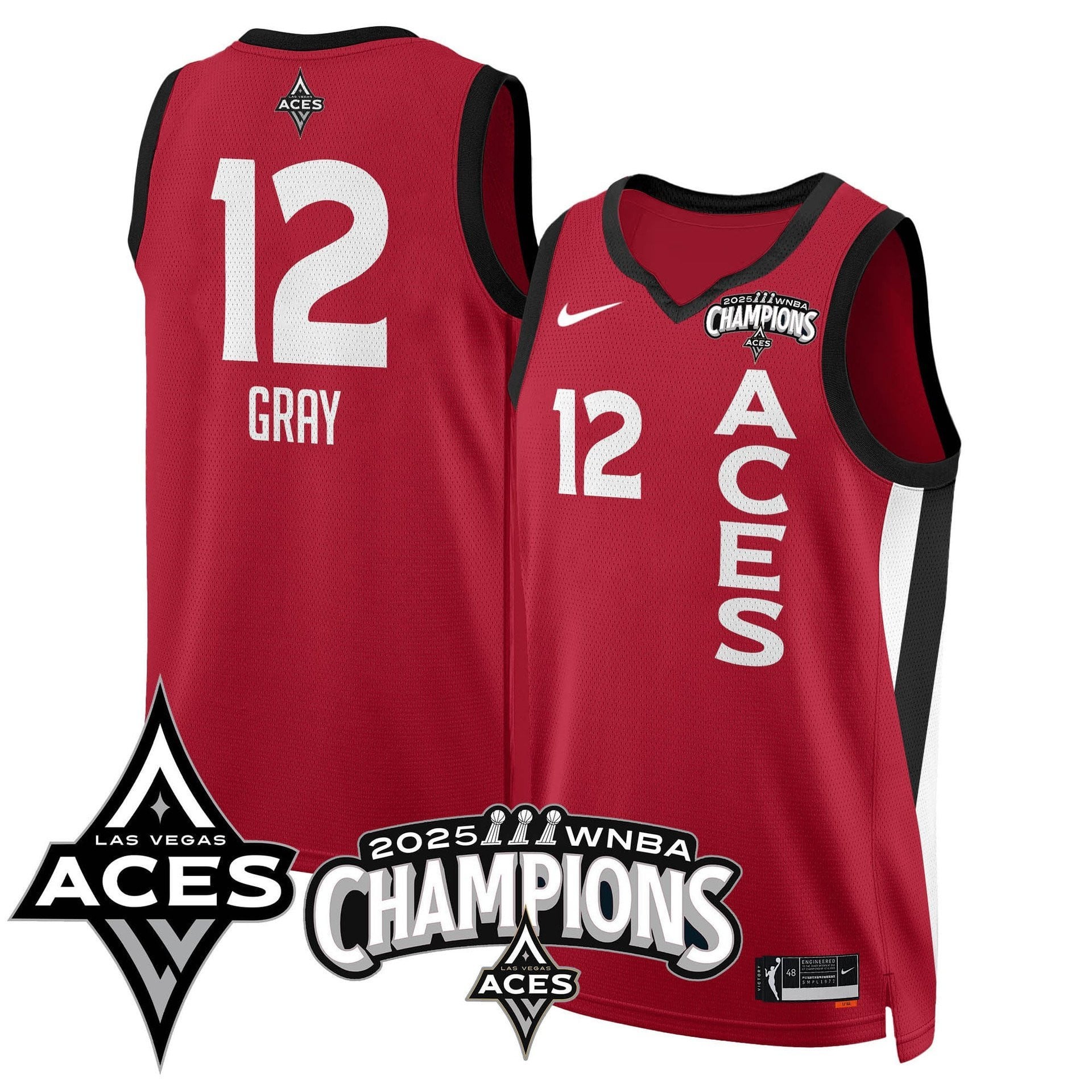 Men's Las Vegas Aces 2025 WNBA Championship Jersey - All Stitched
