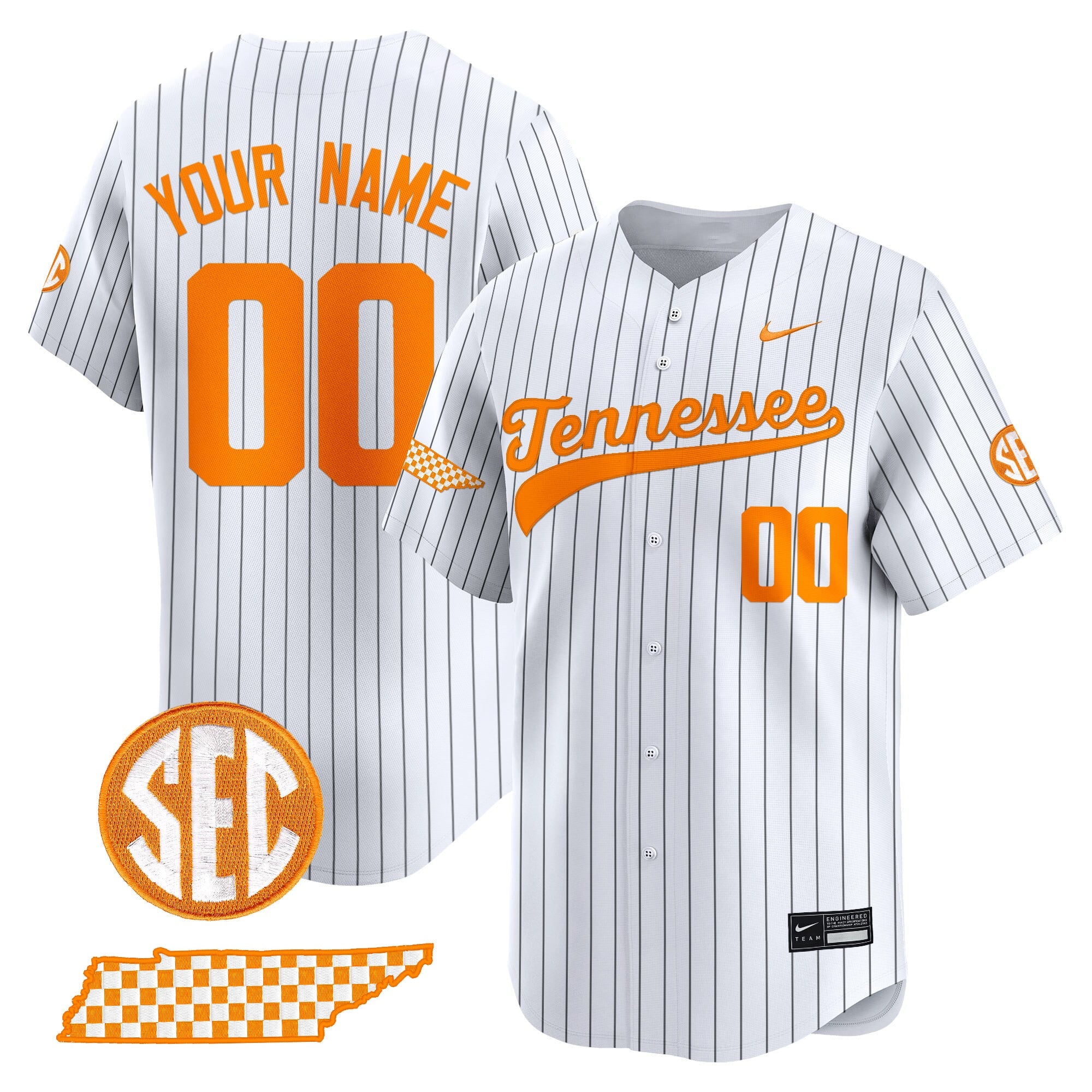 Tennessee Volunteers 2025 Vapor Baseball Custom Jersey - All Stitched