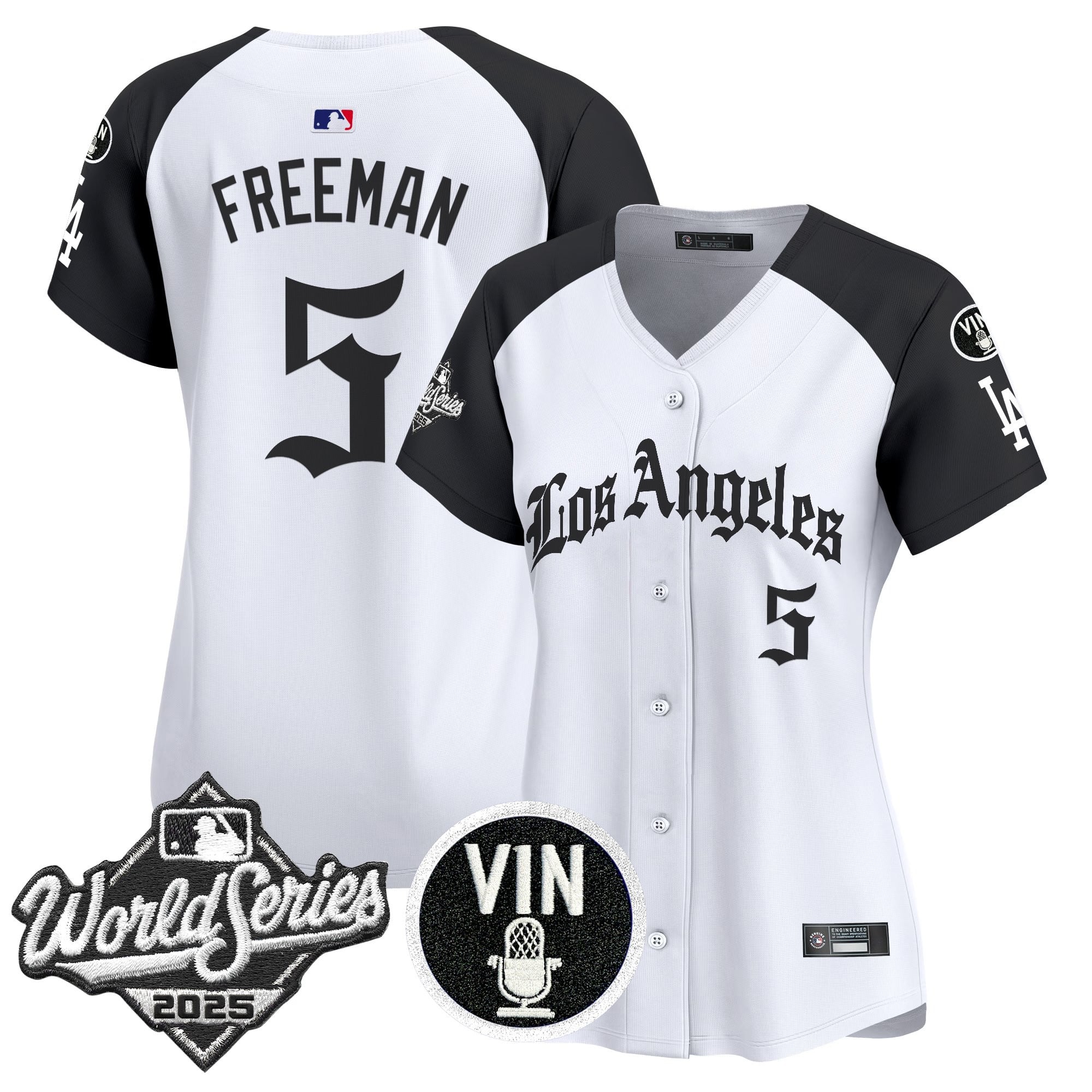 Women's Dodgers 2025 World Series Vapor Premier Limited Jersey - LA Gothic Edition - All Stitched