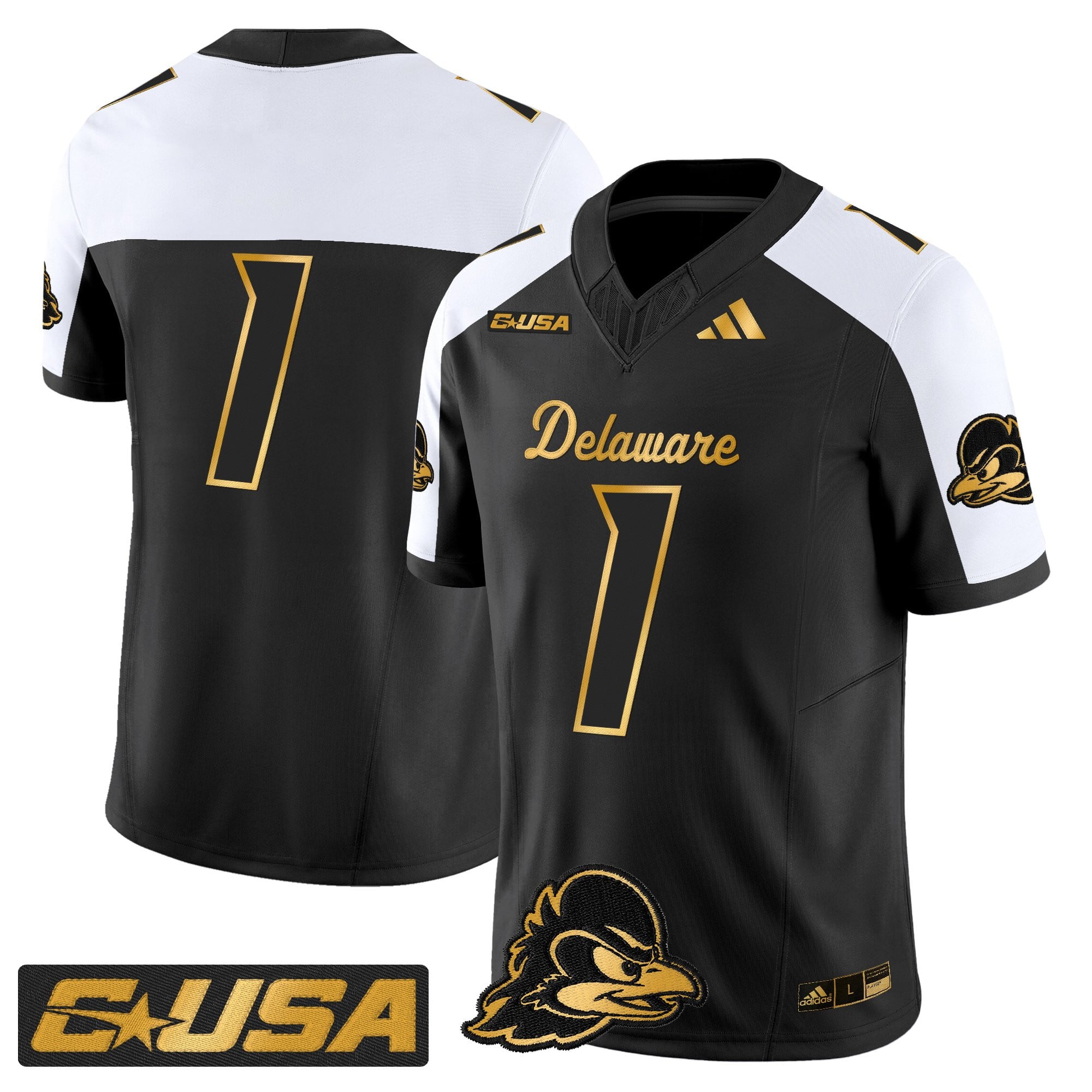 Men's Delaware Blue Hens 2025 Gold Vapor Limited Jersey - All Stitched