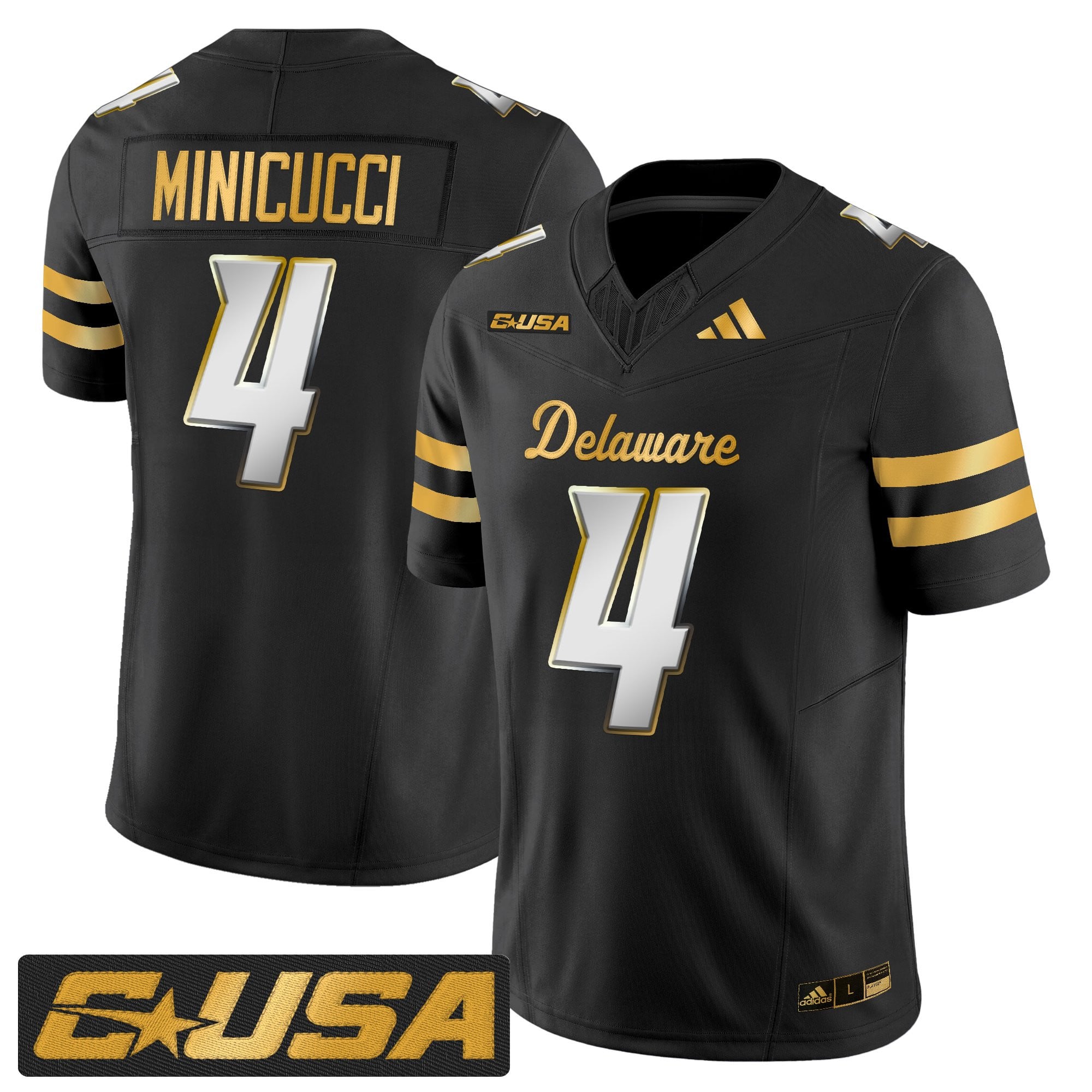Men's Delaware Blue Hens 2025 Gold Vapor Limited Jersey - All Stitched