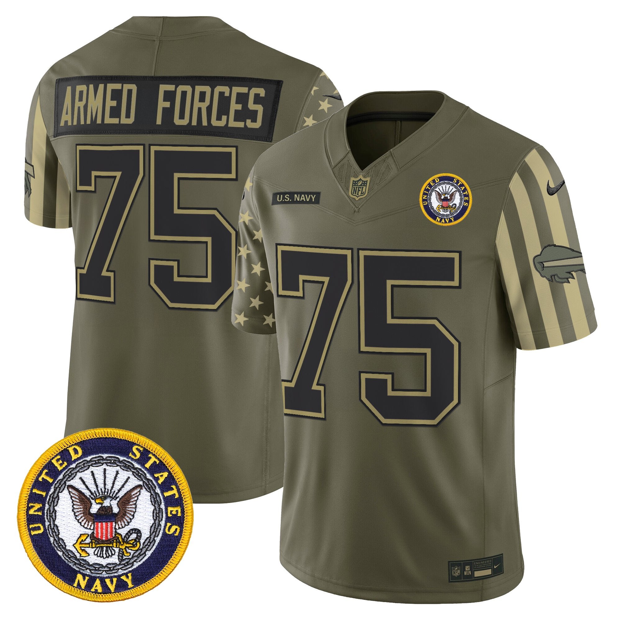 Men's Buffalo Bills x U.S. Military Veteran Vapor Limited Jersey - All Stitched