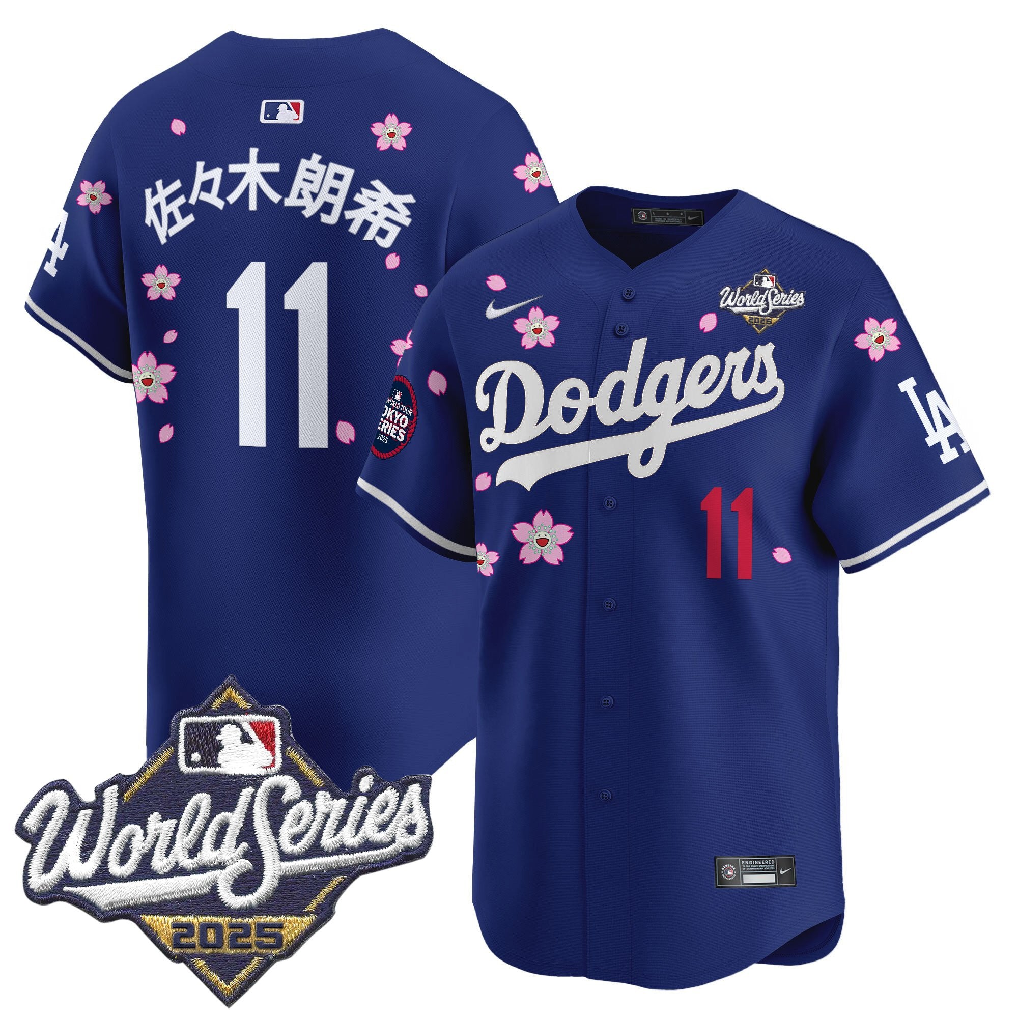Men's Dodgers 2025 World Series x Tokyo Series Vapor Premier Limited Jersey V2 - Stitched