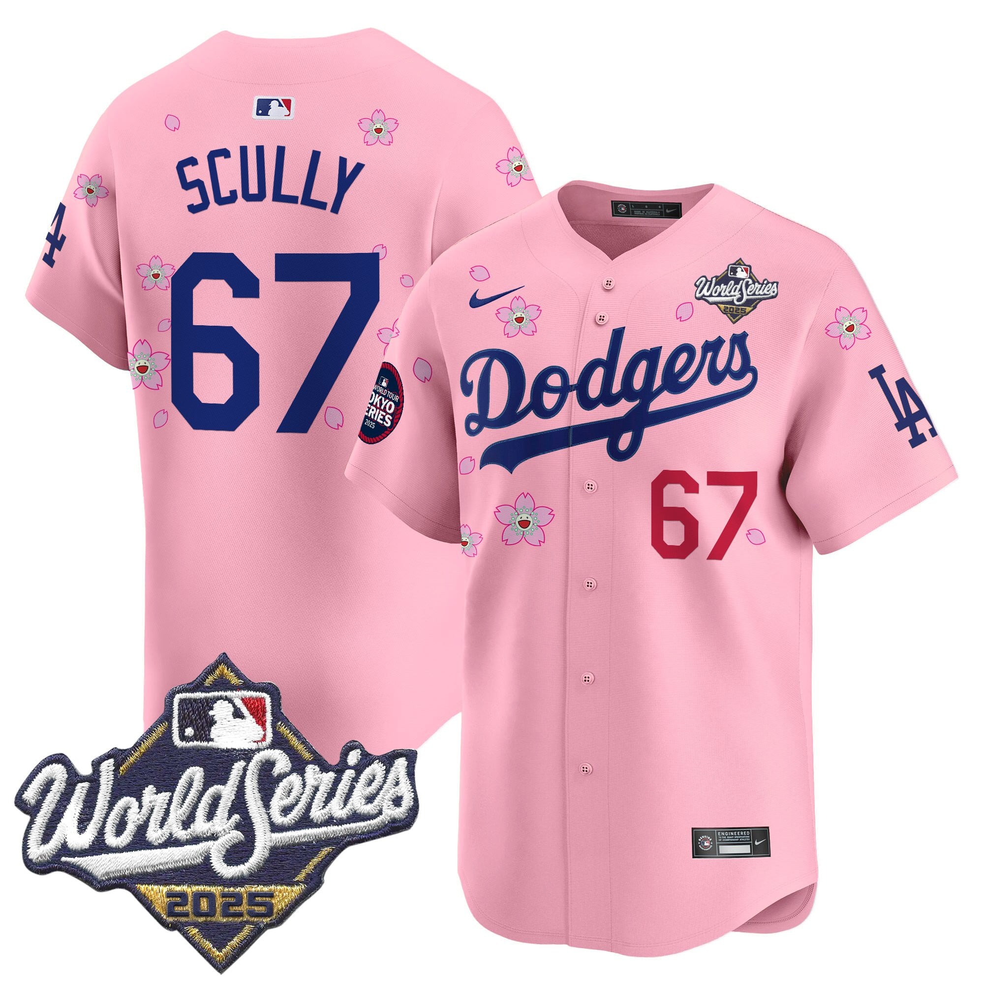 Men's Dodgers 2025 World Series x Tokyo Series Vapor Premier Limited Jersey V2 - Stitched