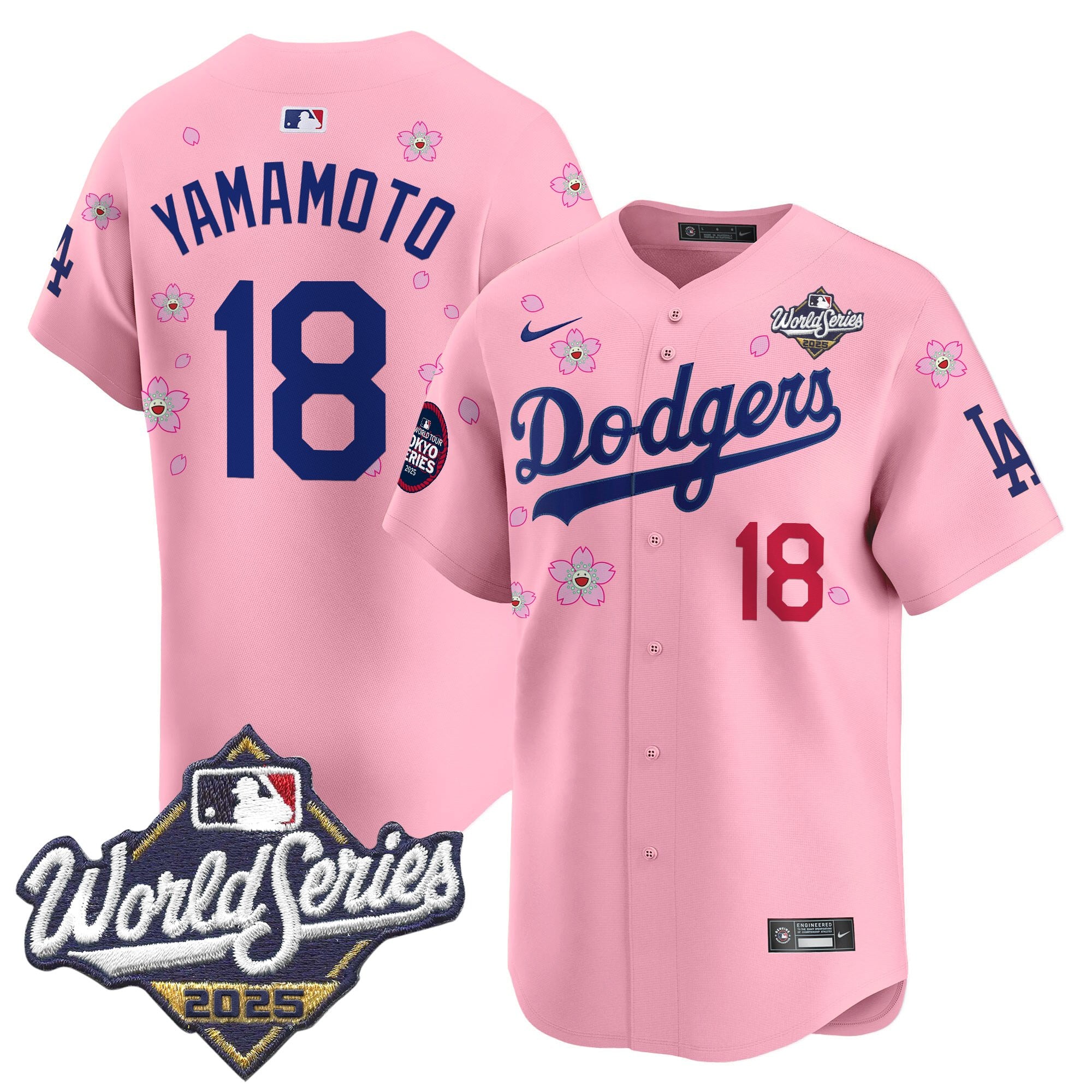Men's Dodgers 2025 World Series x Tokyo Series Vapor Premier Limited Jersey V2 - Stitched