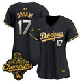 Women's Dodgers 2025 World Series Champions Patch Gold Trim Vapor Premier Limited Jersey - All Stitched