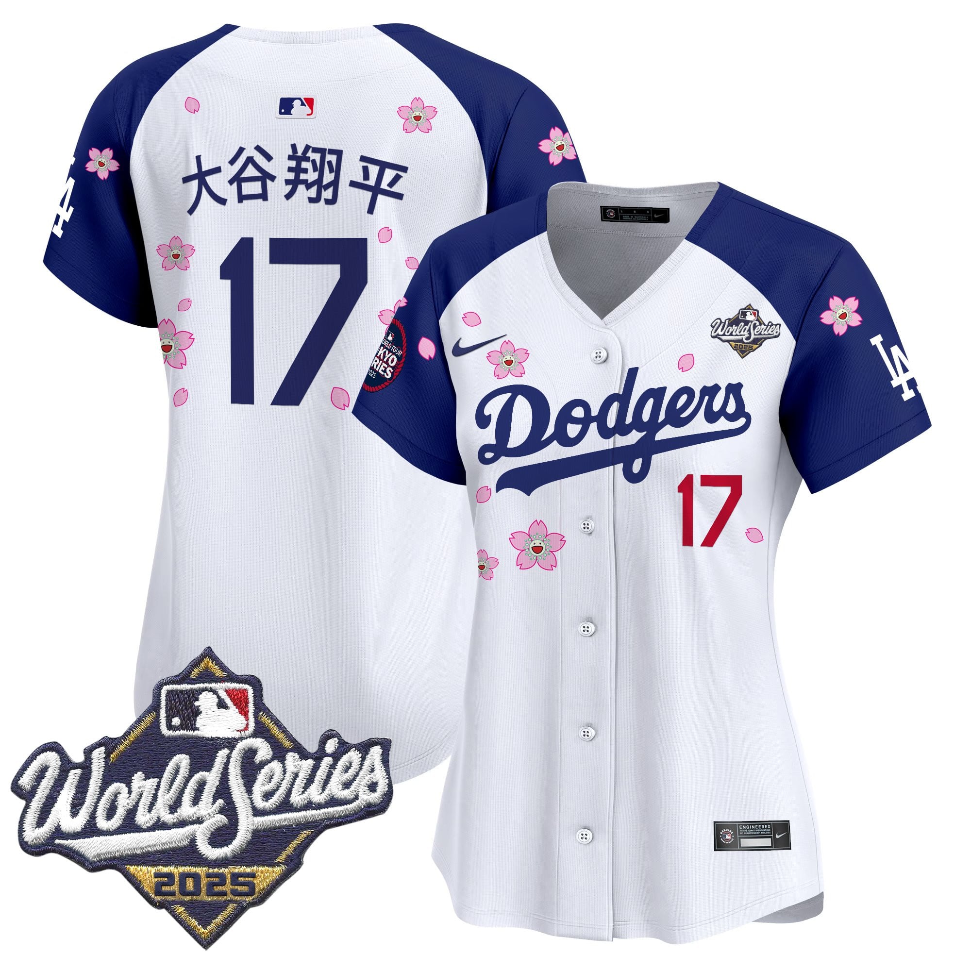 Women's Dodgers 2025 World Series x Tokyo Series Vapor Premier Limited Jersey V2 - Stitched