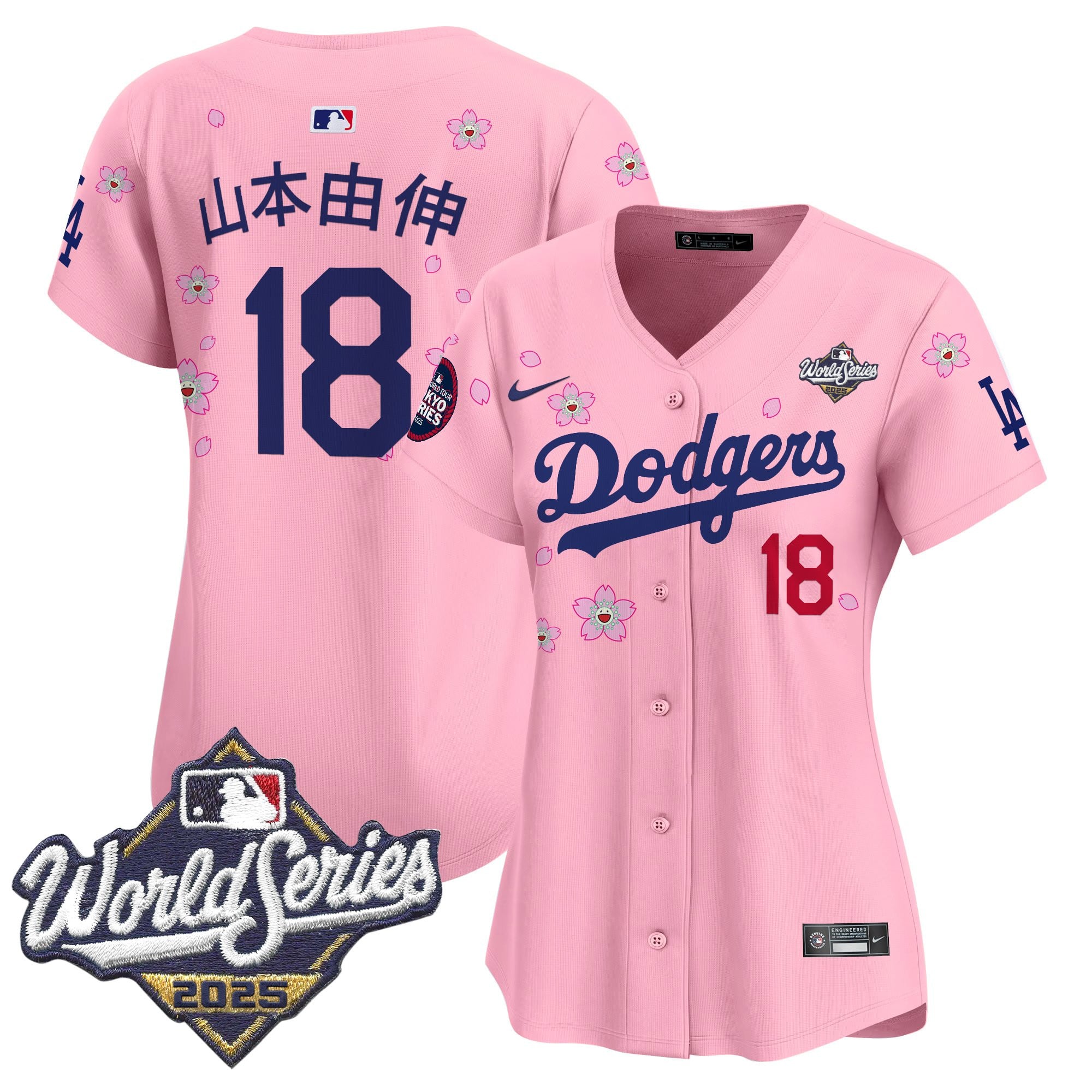 Women's Dodgers 2025 World Series x Tokyo Series Vapor Premier Limited Jersey V2 - Stitched