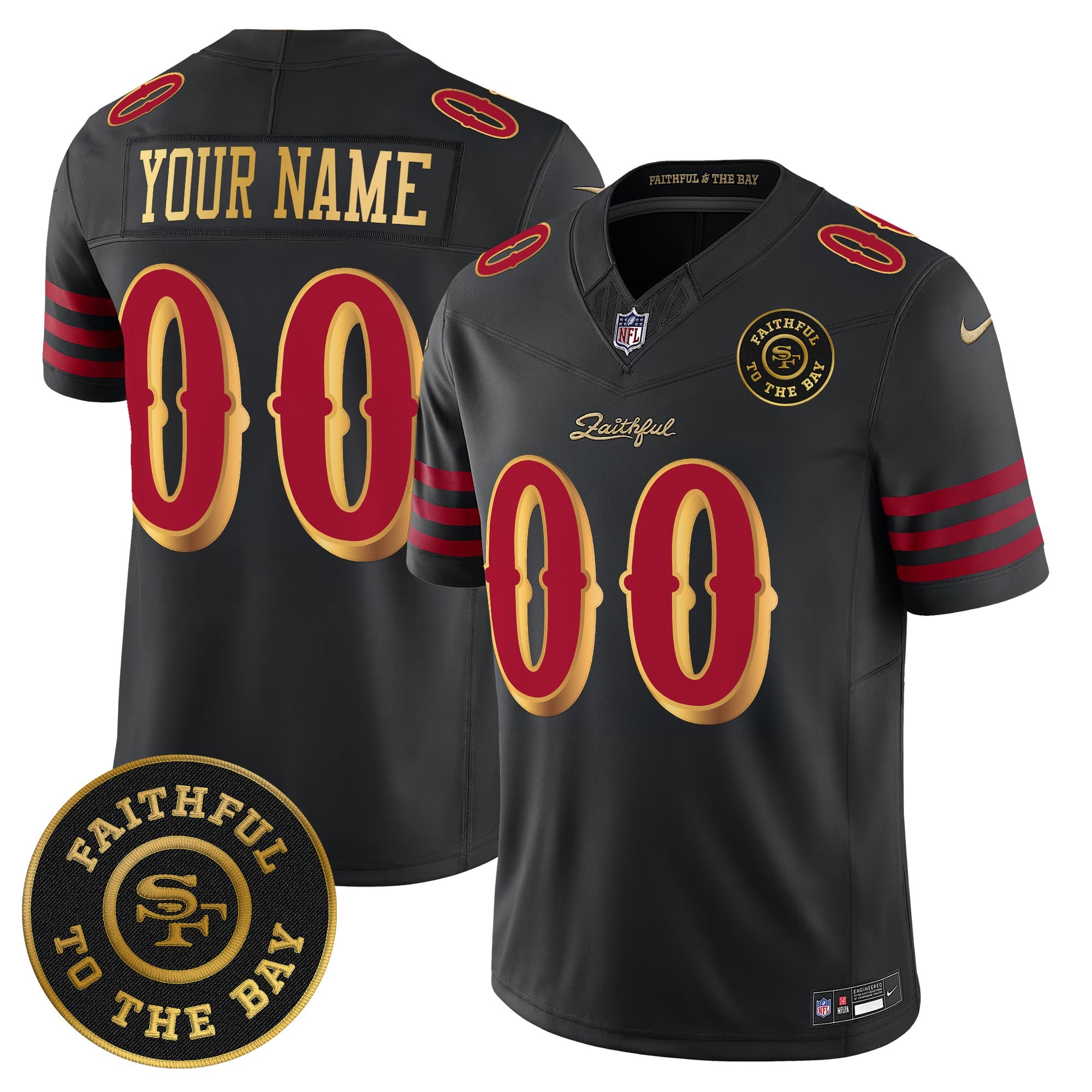 49ers “Rivalries” Vapor Limited Custom Jersey - Faithful To The Bay Patch - All Stitched
