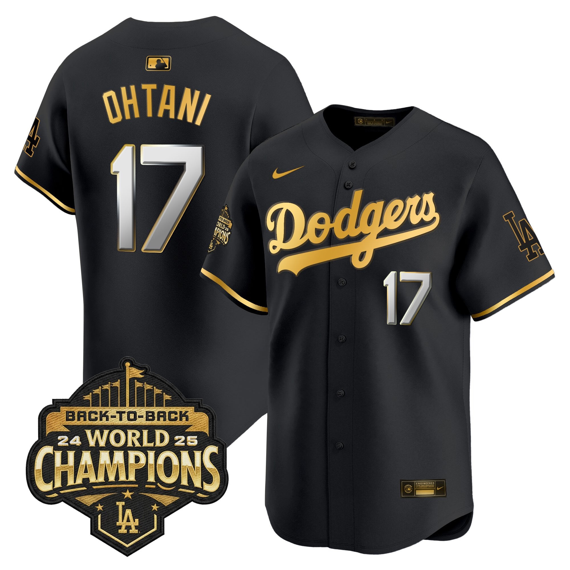 Men's Dodgers 2025 Back-To-Back Champions Vapor Premier Limited Jersey - All Stitched