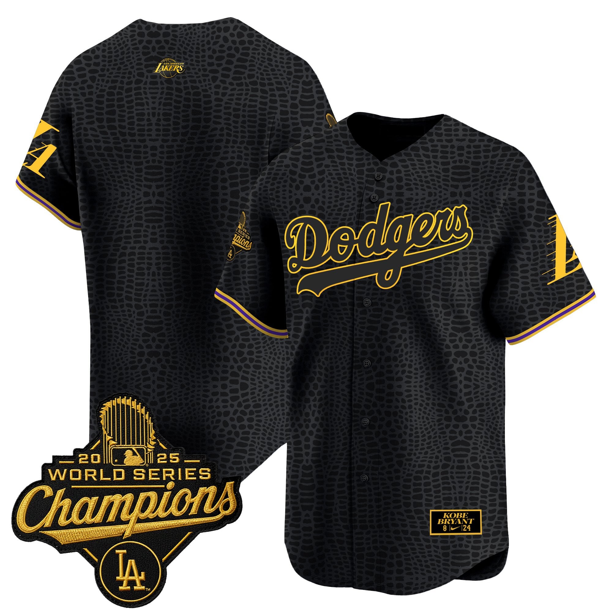 Men's Dodgers 2025 World Series Champions Mamba Vapor Premier Limited Jersey - All Stitched