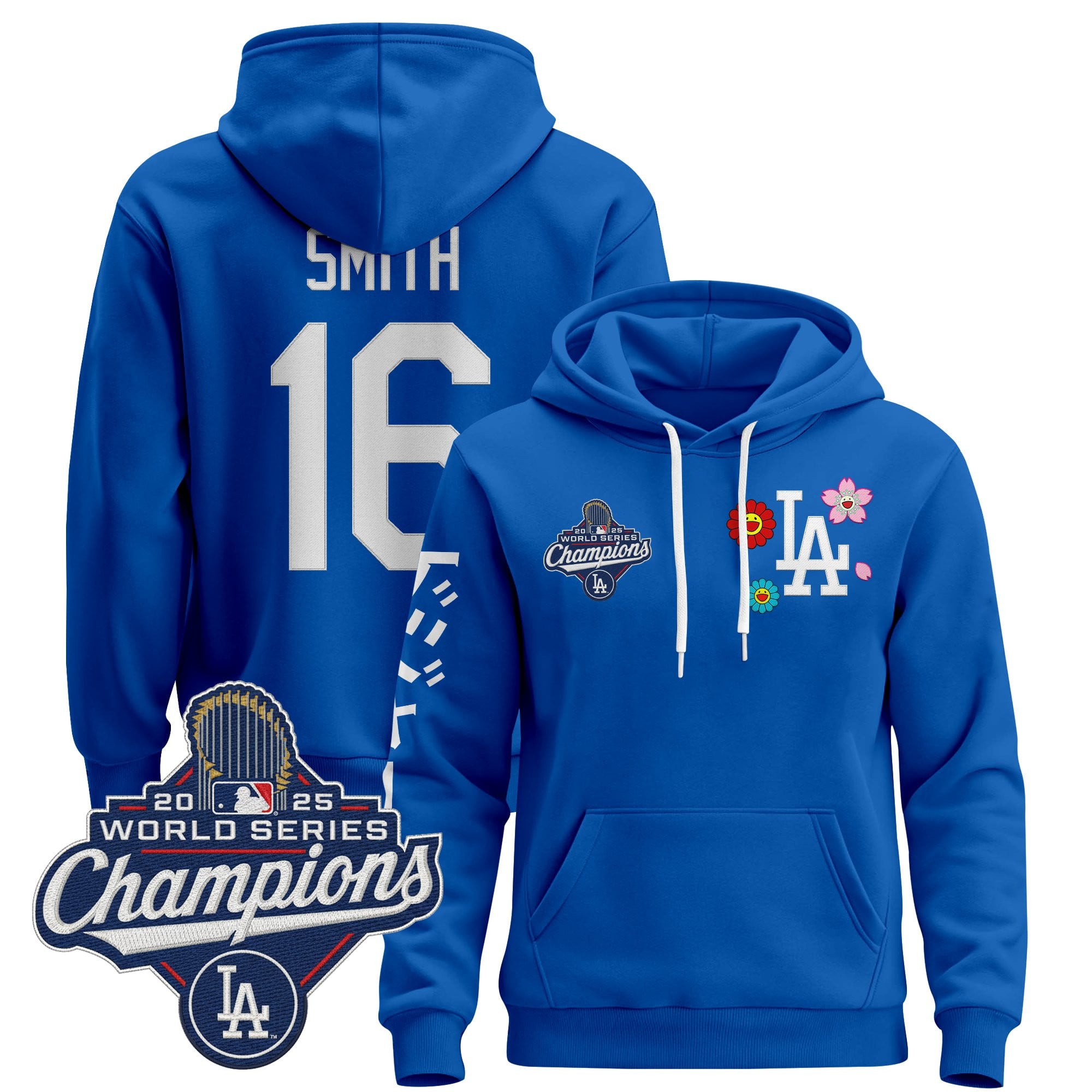 Men's Los Angeles Dodgers x Takashi Murakami Pullover Hoodie - 2025 World Series Champions Patch - Stitched