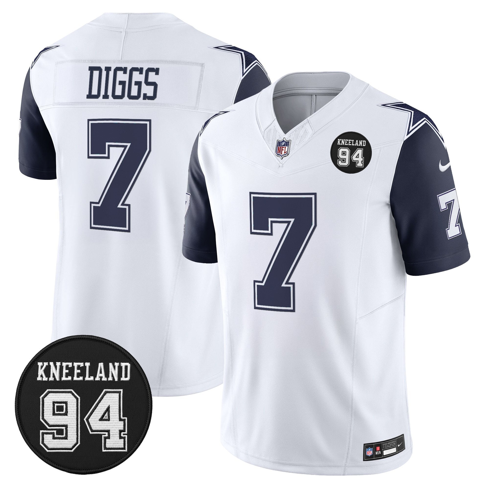 Men's Dallas Cowboys #94 Marshawn Kneeland Memorial Patch Vapor Limited Jersey - All Stitched