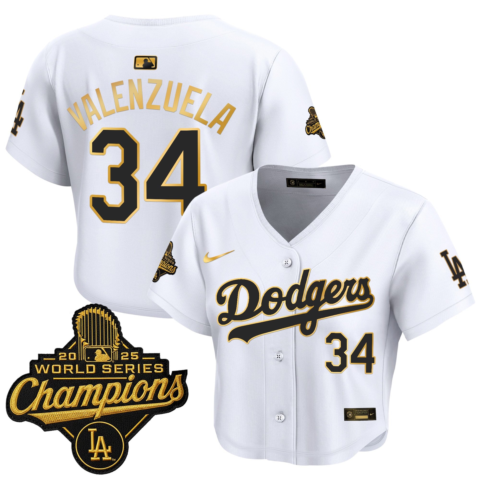 Women's Dodgers 2025 World Series Champions Crop Top Baseball Jersey - All Stitched