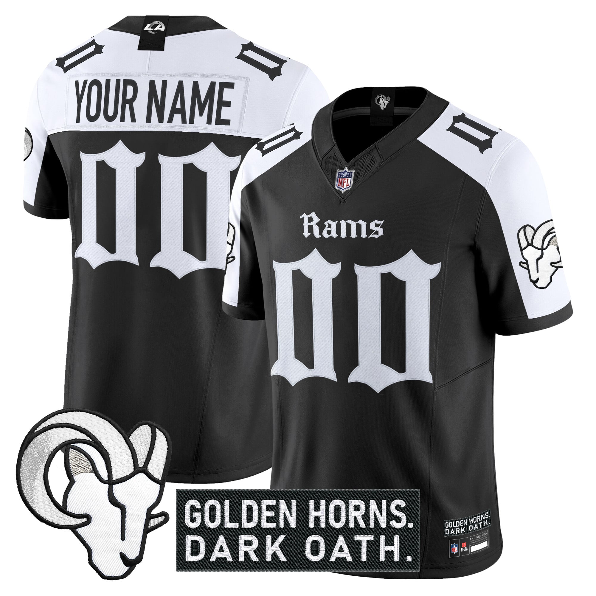 Los Angeles Rams 'Gothic Horns Reforged Edition' Vapor Limited Custom Jersey - All Stitched