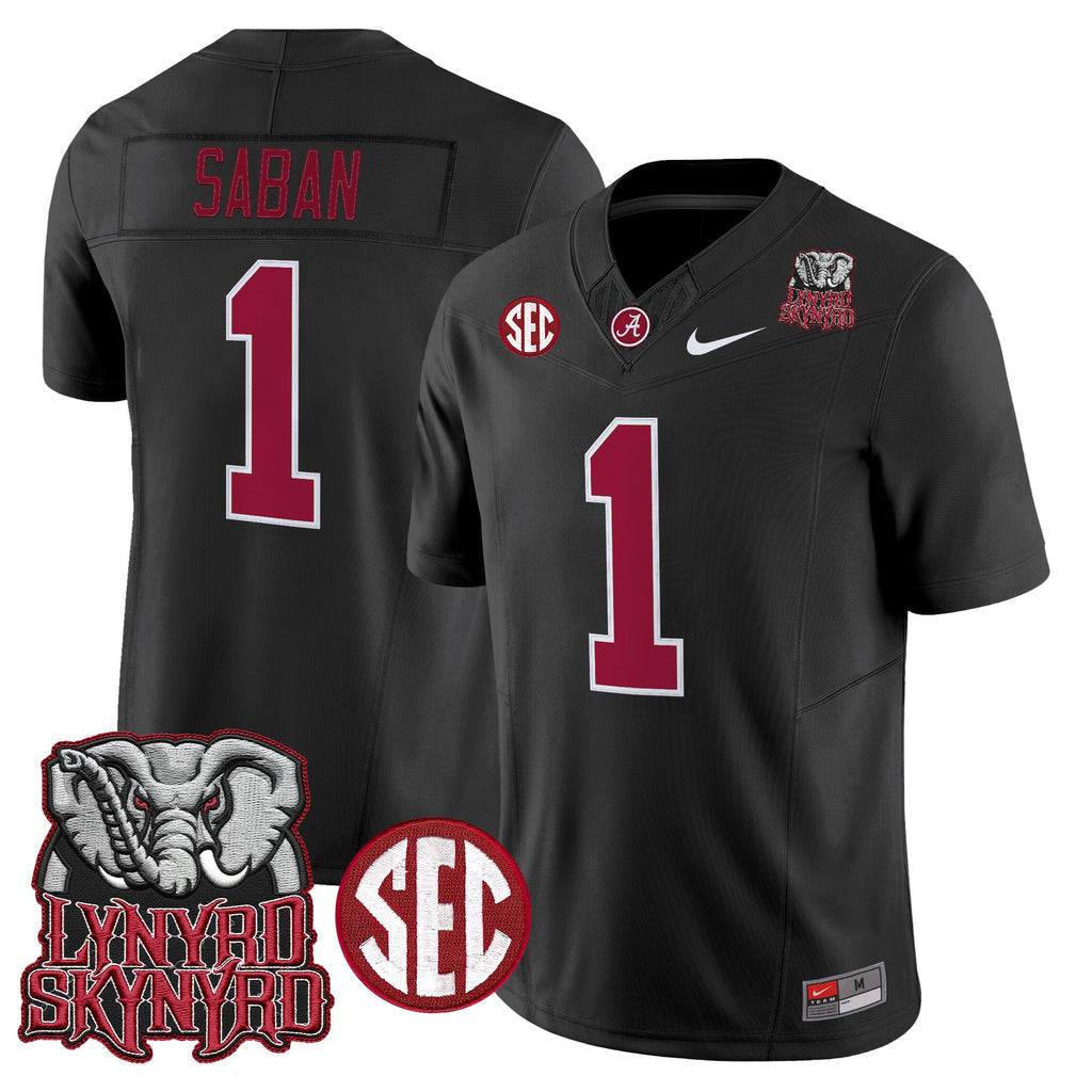 Men's Alabama Crimson Tide x Lynyrd Skynyrd Vapor Limited Jersey - Alabama Map - All Stitched