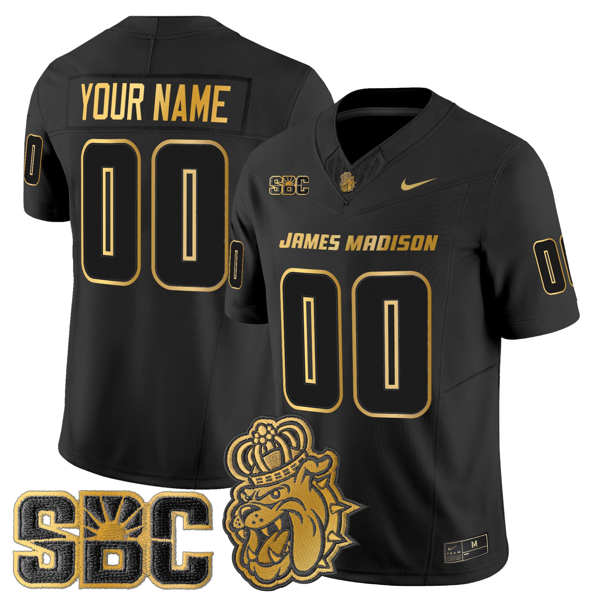James Madison Dukes 2025 Gold Vapor Limited Custom Jersey - All Stitched