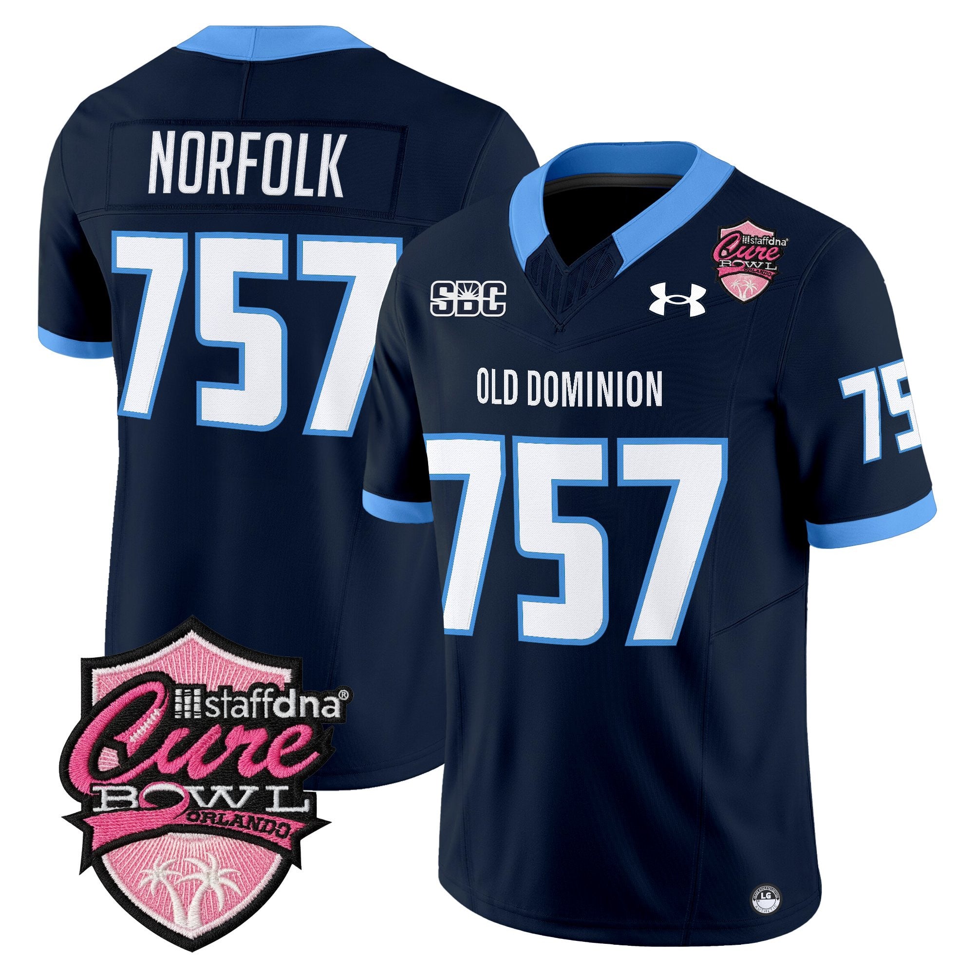 Men's Old Dominion Monarchs 2025 Cure Bowl Vapor Limited Jersey - All Stitched