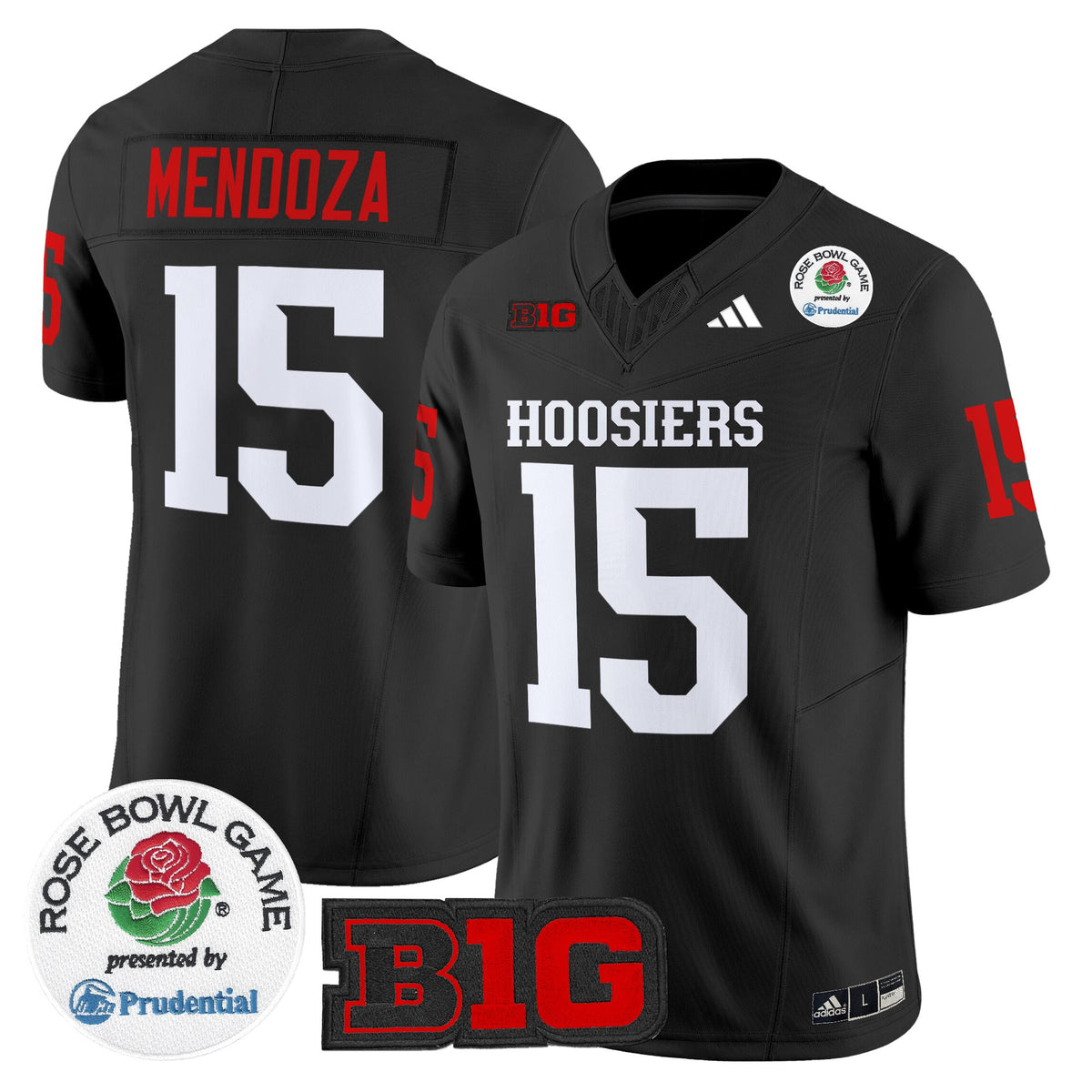 #15 Fernando Mendoza Indiana Hoosiers 2026 Rose Bowl Vapor Limited Jersey V2 - All Stitched