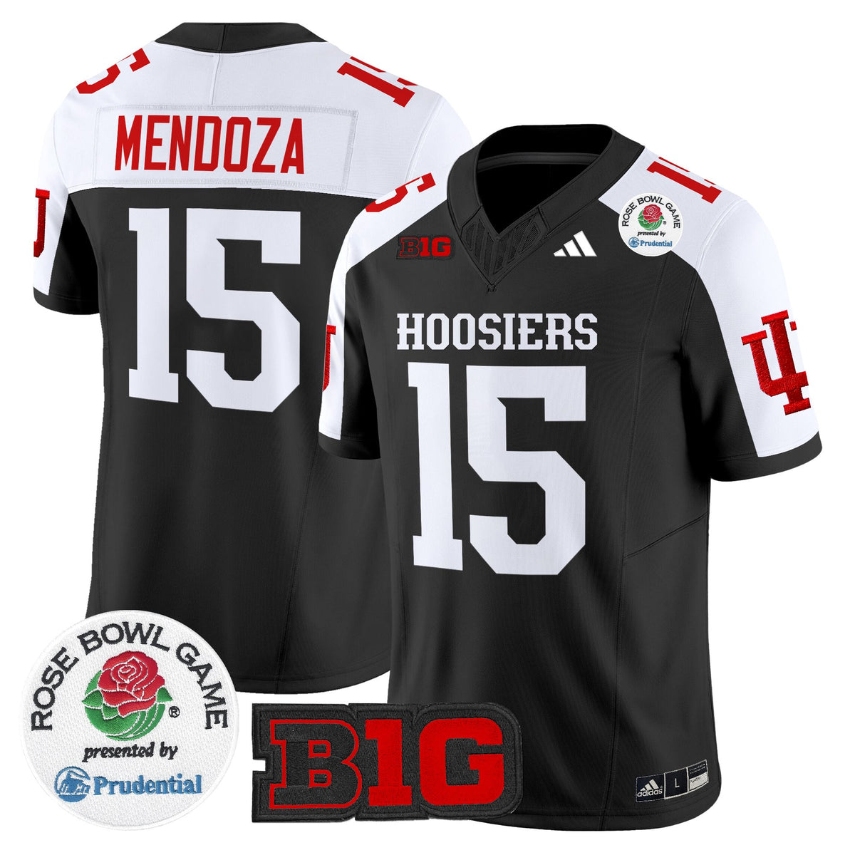 #15 Fernando Mendoza Indiana Hoosiers 2026 Rose Bowl Vapor Limited Jersey V2 - All Stitched