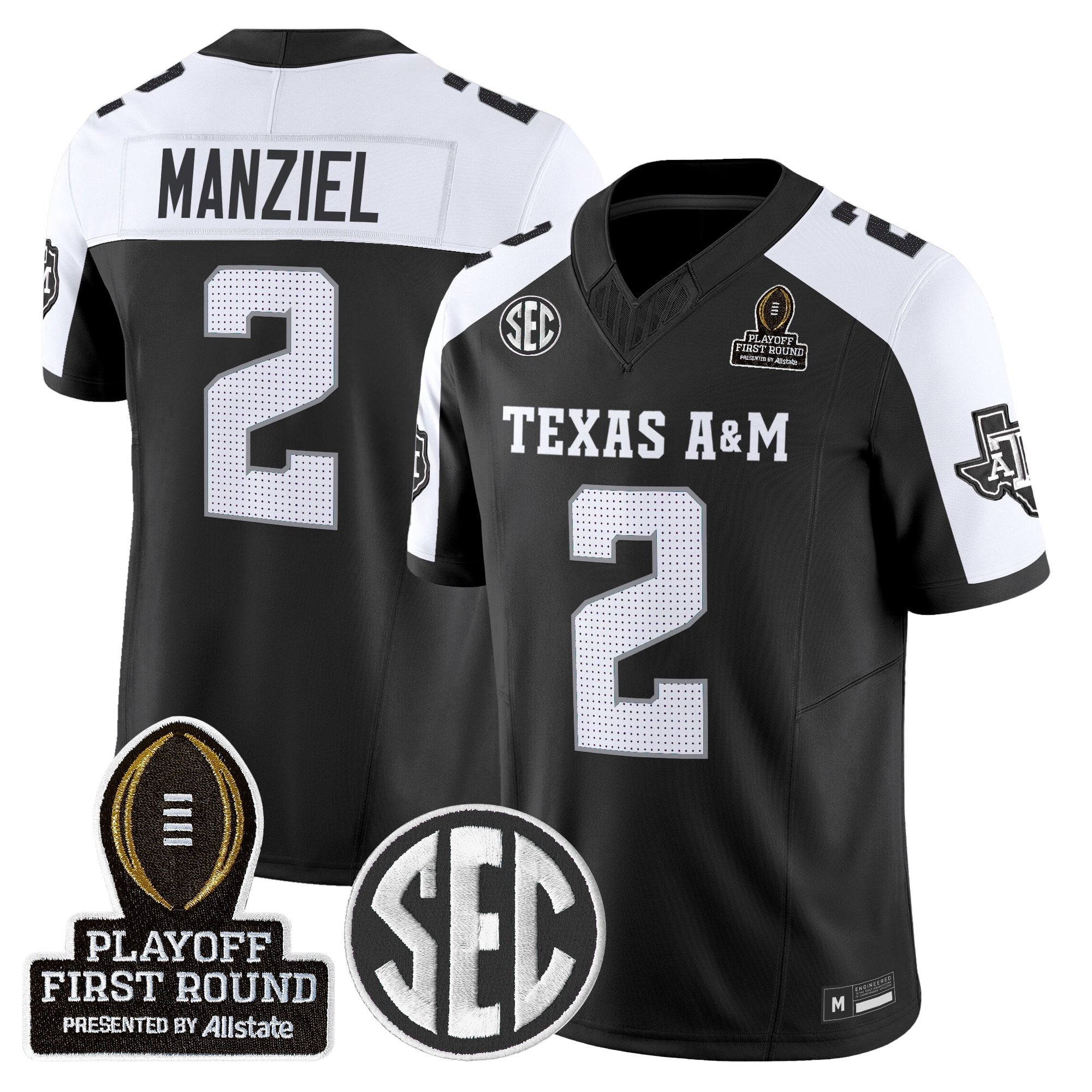 Men's Texas A&M Aggies 2025 Playoff First Round Vapor Limited Jersey - All Stitched