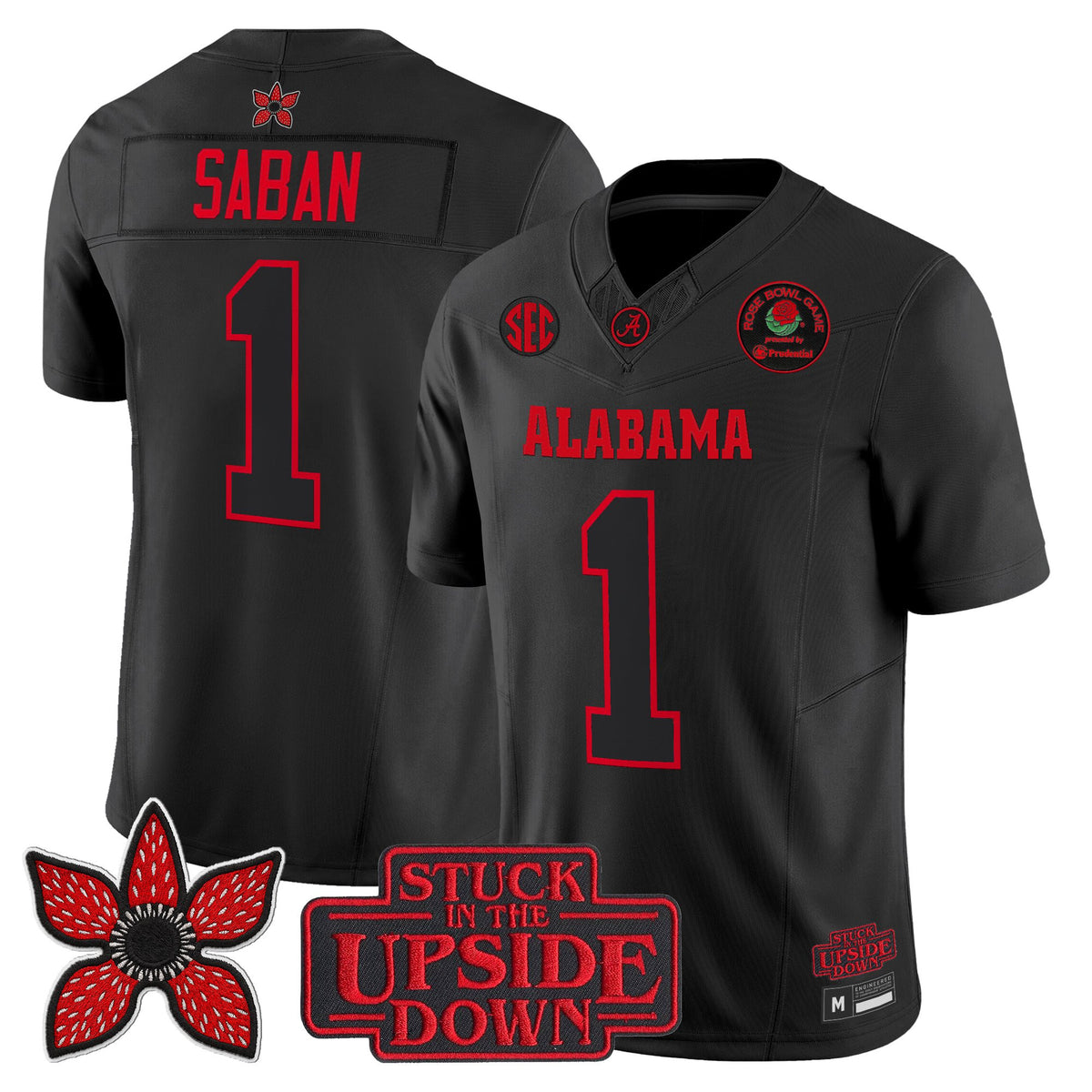Alabama Crimson Tide 'Stranger Things Edition' Vapor Limited Jersey - 2025 Rose Bowl Patch - All Stitched