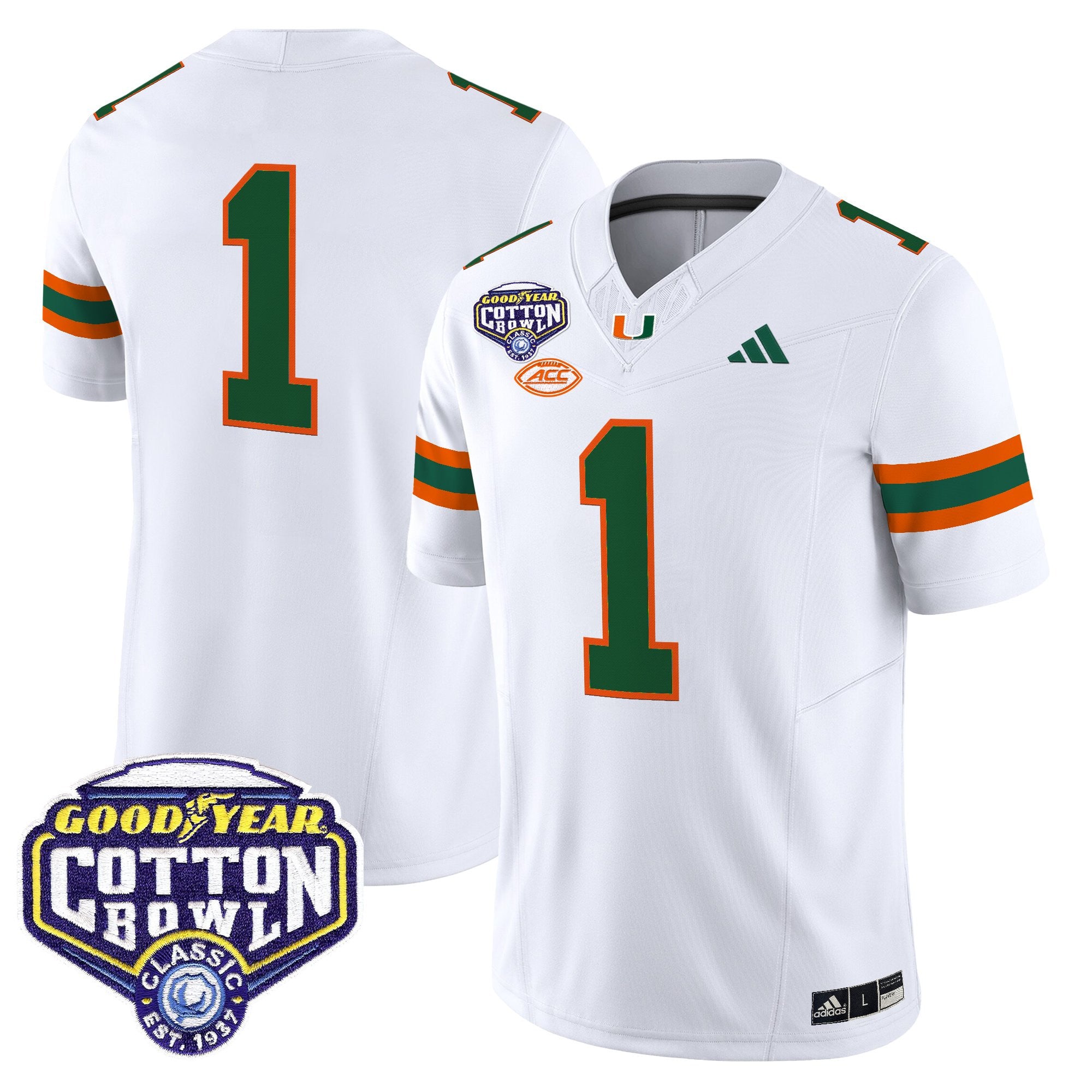 Men's Miami Hurricanes 2025 Cotton Bowl Vapor Limited Jersey - All Stitched