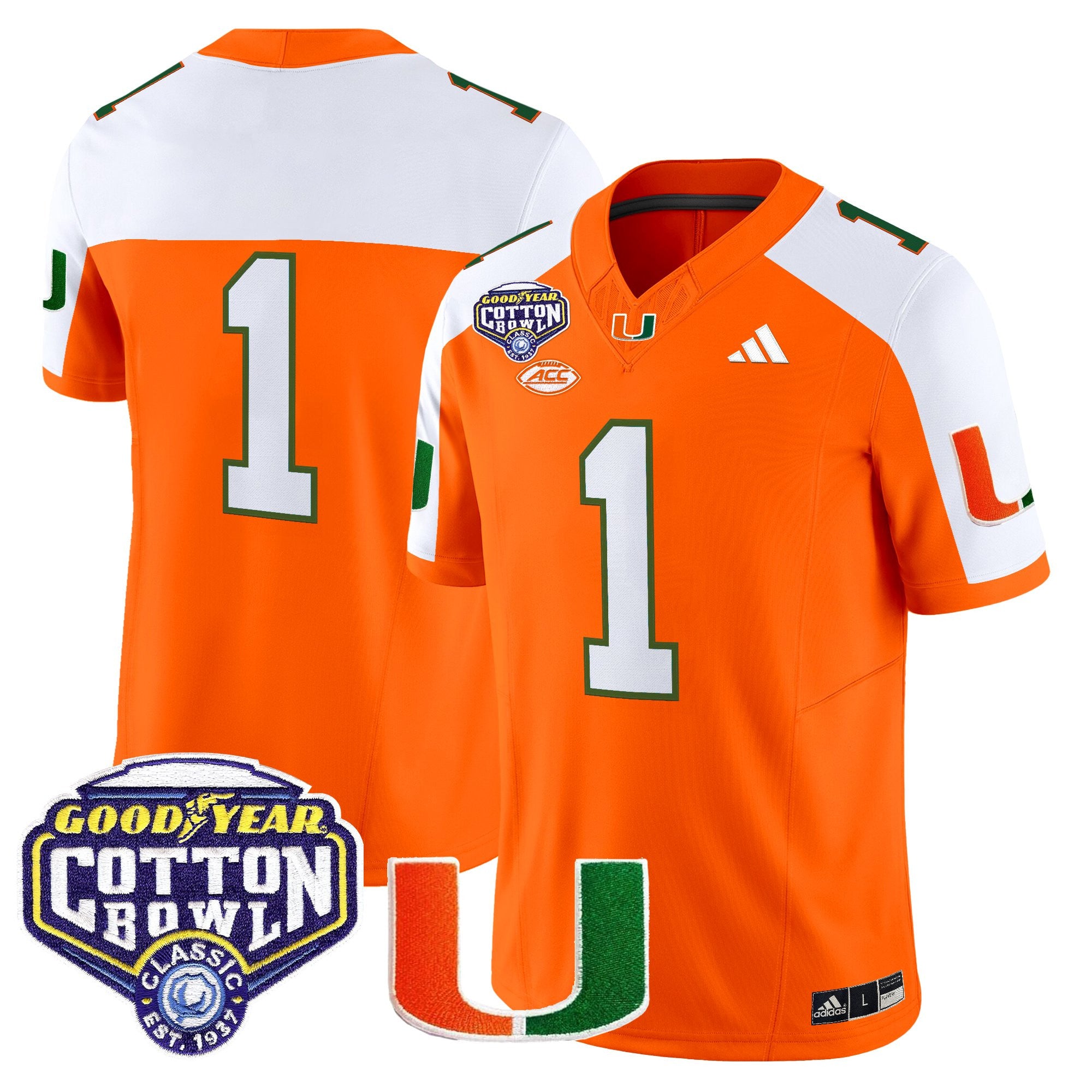 Men's Miami Hurricanes 2025 Cotton Bowl Vapor Limited Jersey - All Stitched
