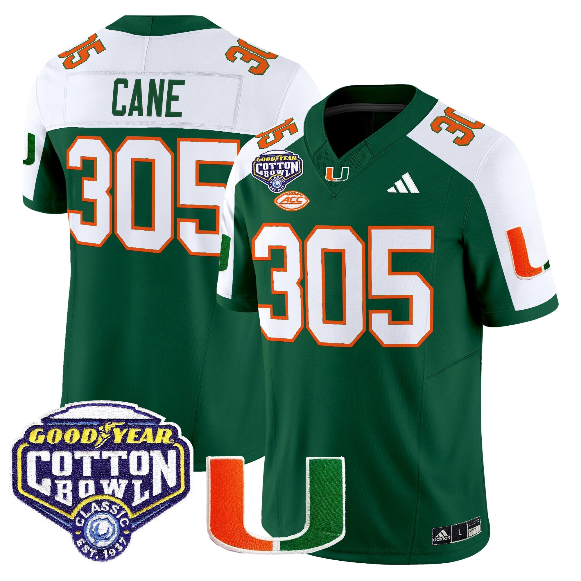 Men's Miami Hurricanes 2025 Cotton Bowl Vapor Limited Jersey - All Stitched