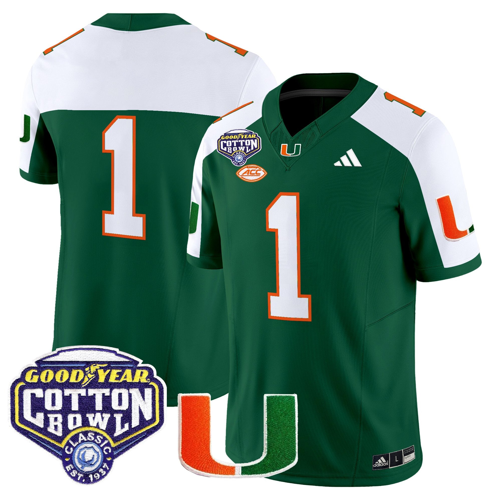 Men's Miami Hurricanes 2025 Cotton Bowl Vapor Limited Jersey - All Stitched