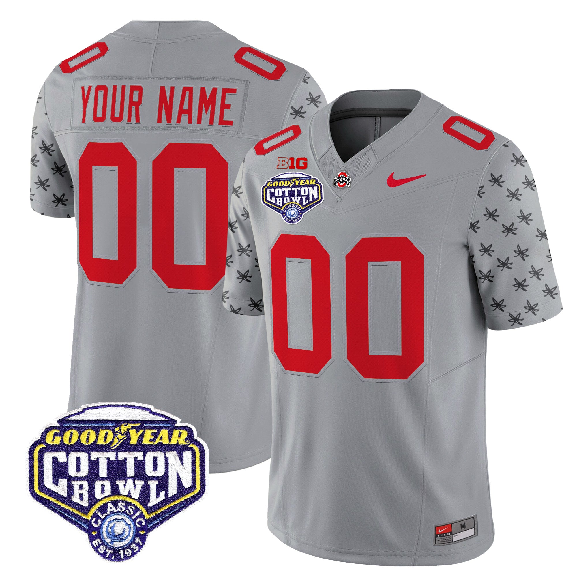Ohio State Buckeyes 2025 Cotton Bowl Patch Vapor Limited Custom Jersey - All Stitched