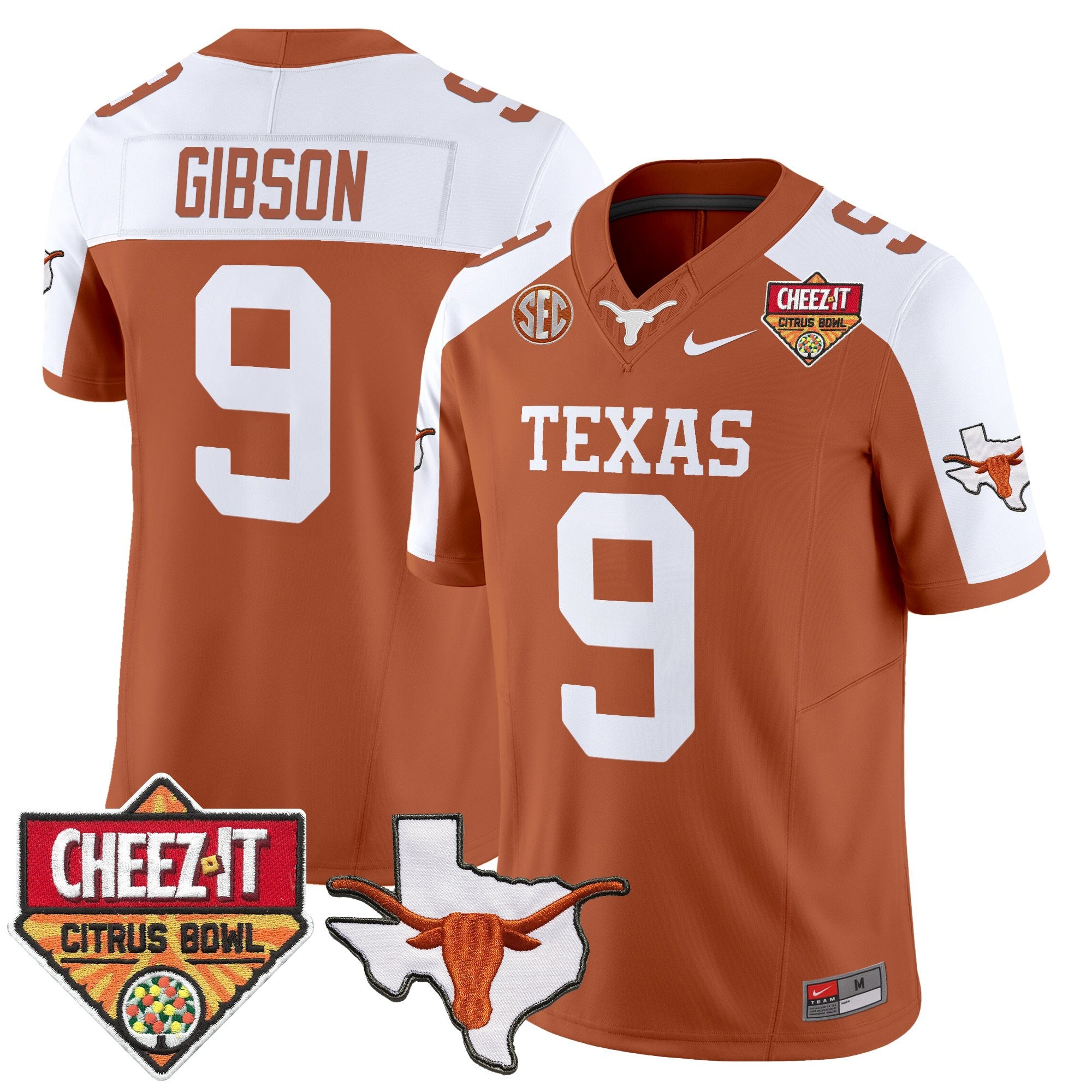 Men's Texas Longhorns 2025 Cheez-It Citrus Bowl Patch Vapor Limited Jersey - All Stitched