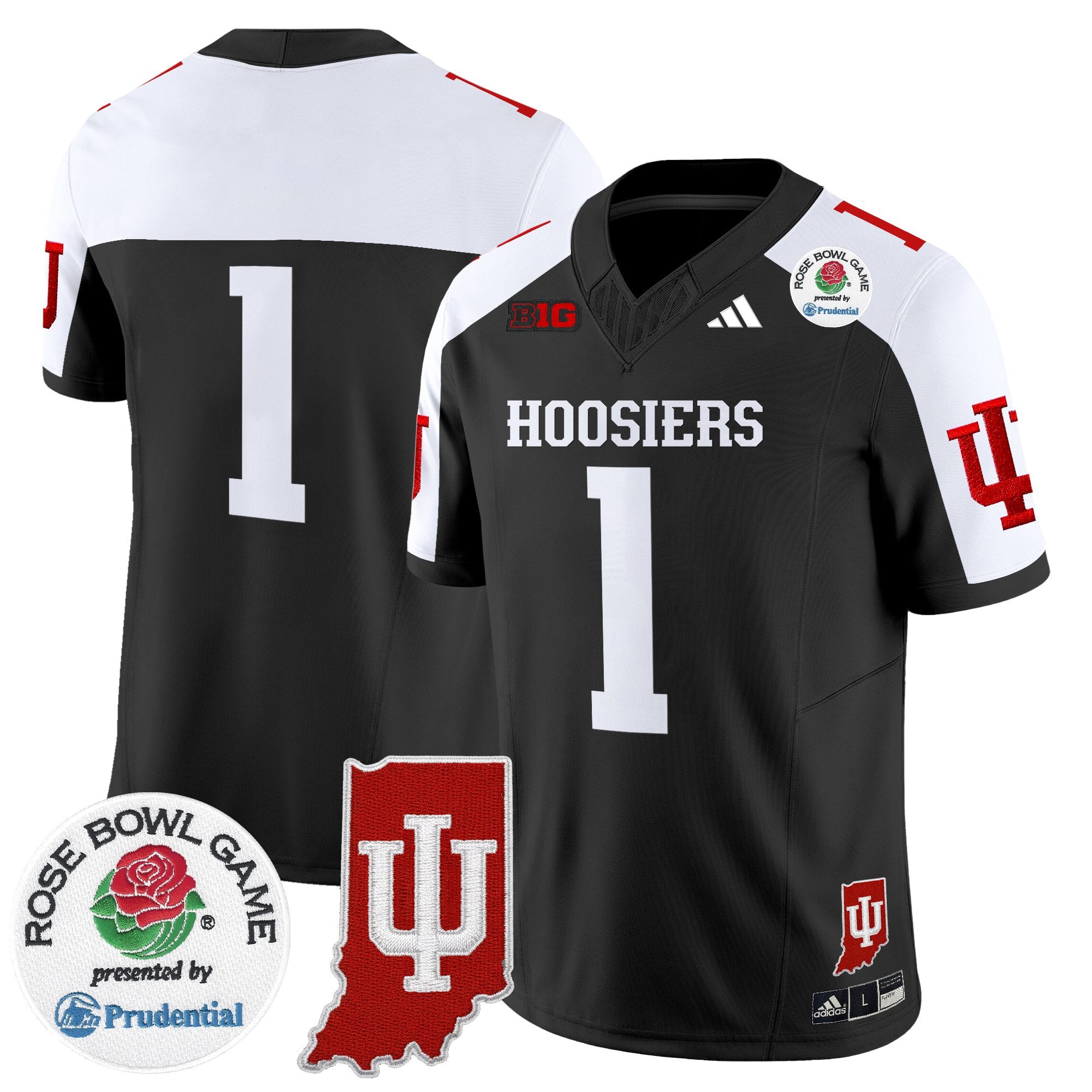 Men's Indiana Hoosiers 2025 Rose Bowl & Indiana State Patch Vapor Limited Jersey - All Stitched