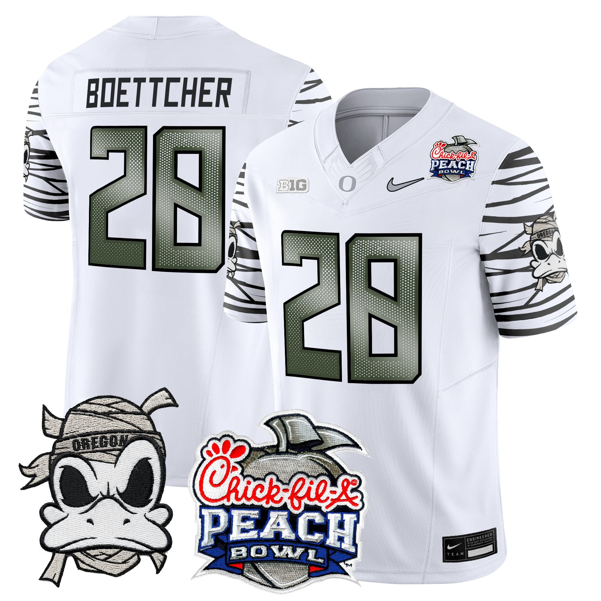 Men's Oregon Ducks "Mummy Duck" Vapor Limited Jersey - 2026 Peach Bowl Patch - All Stitched